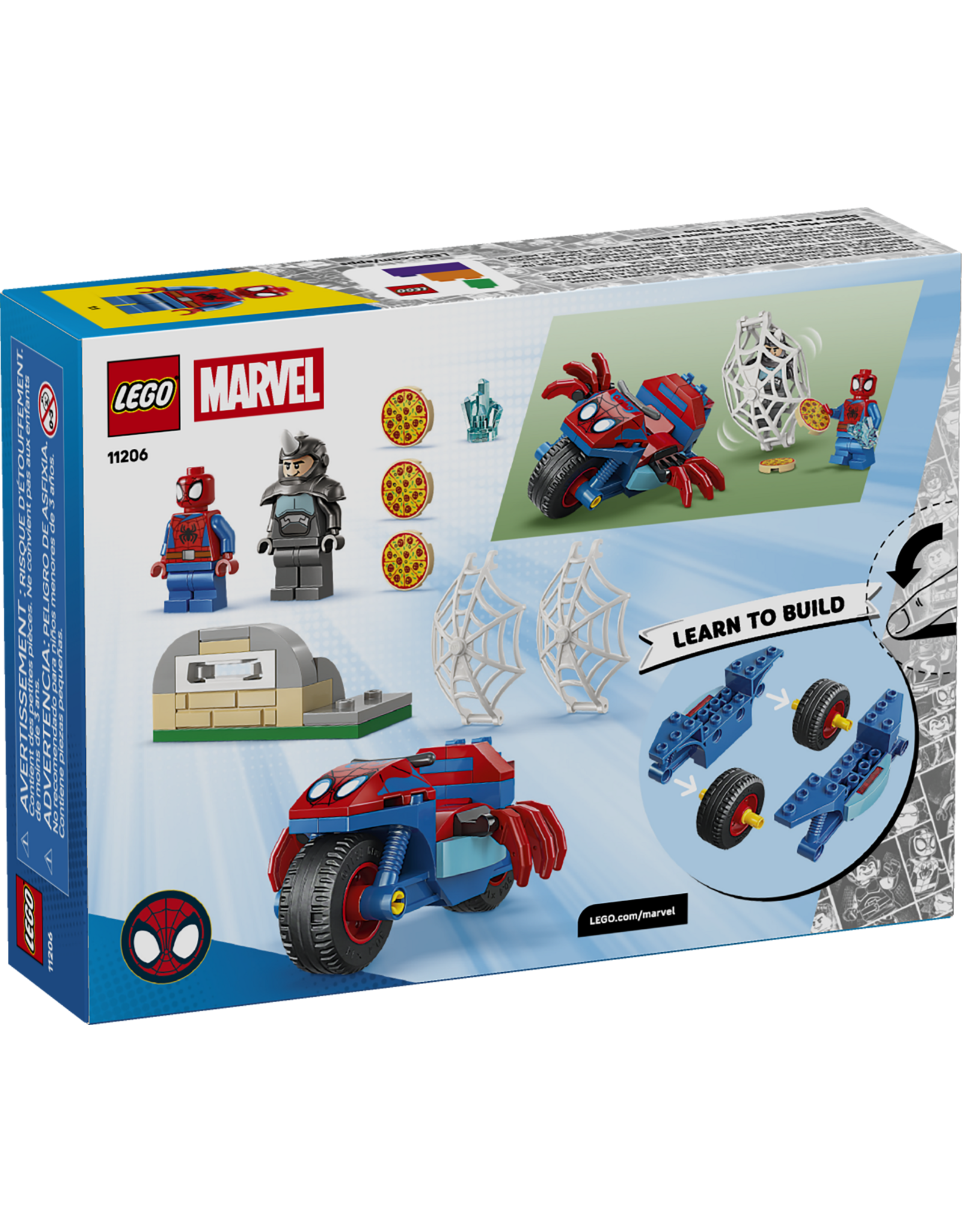 LEGO Marvel Spidey And His Amazing Friends 11206 Spidey on his Motorcycle vs. Rhino