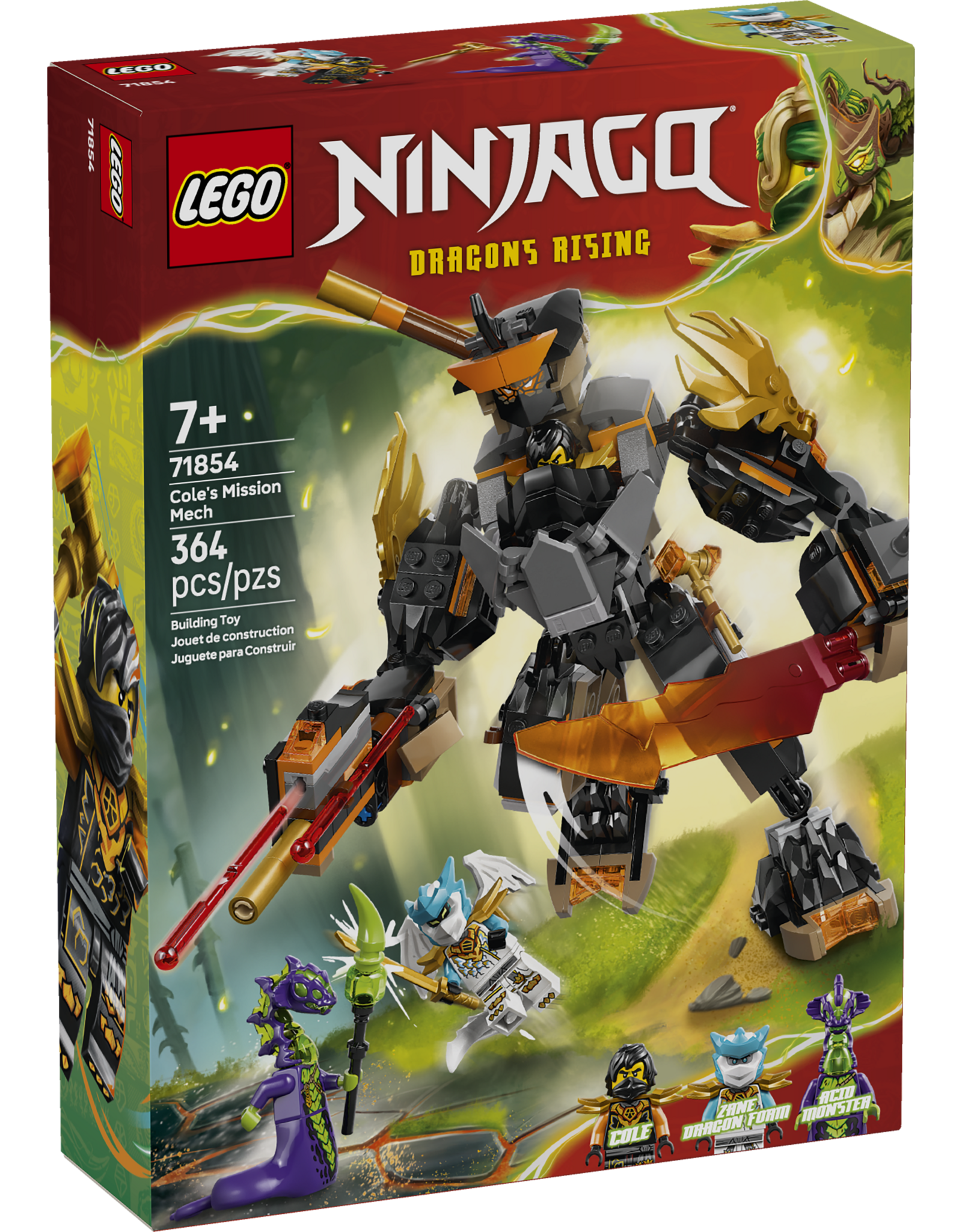 LEGO Ninjago 71854 Cole's Mission Mech & Dragon Zane