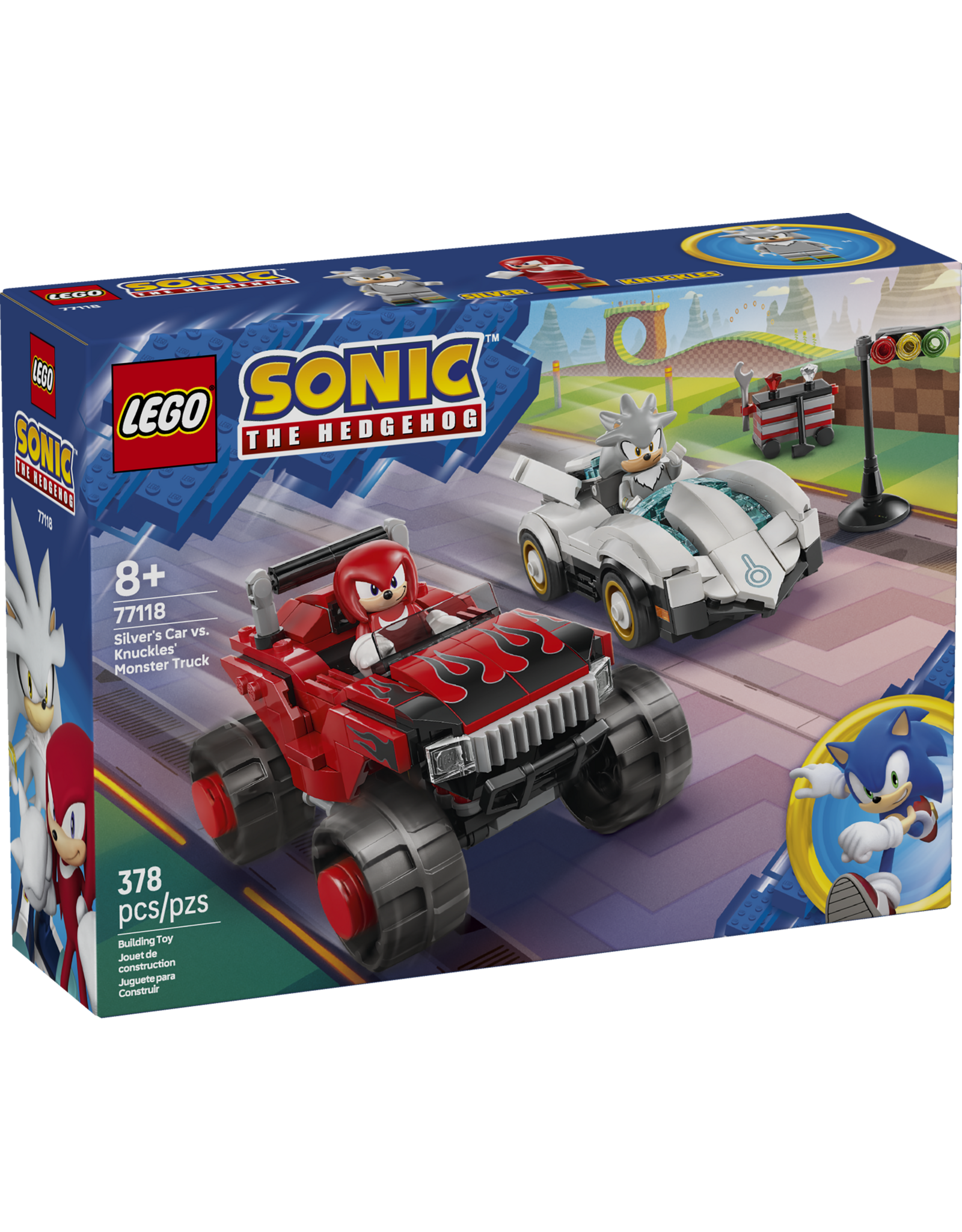 LEGO Sonic the Hedgehog 77118 Silver's Car vs. Knuckles' Monster Truck