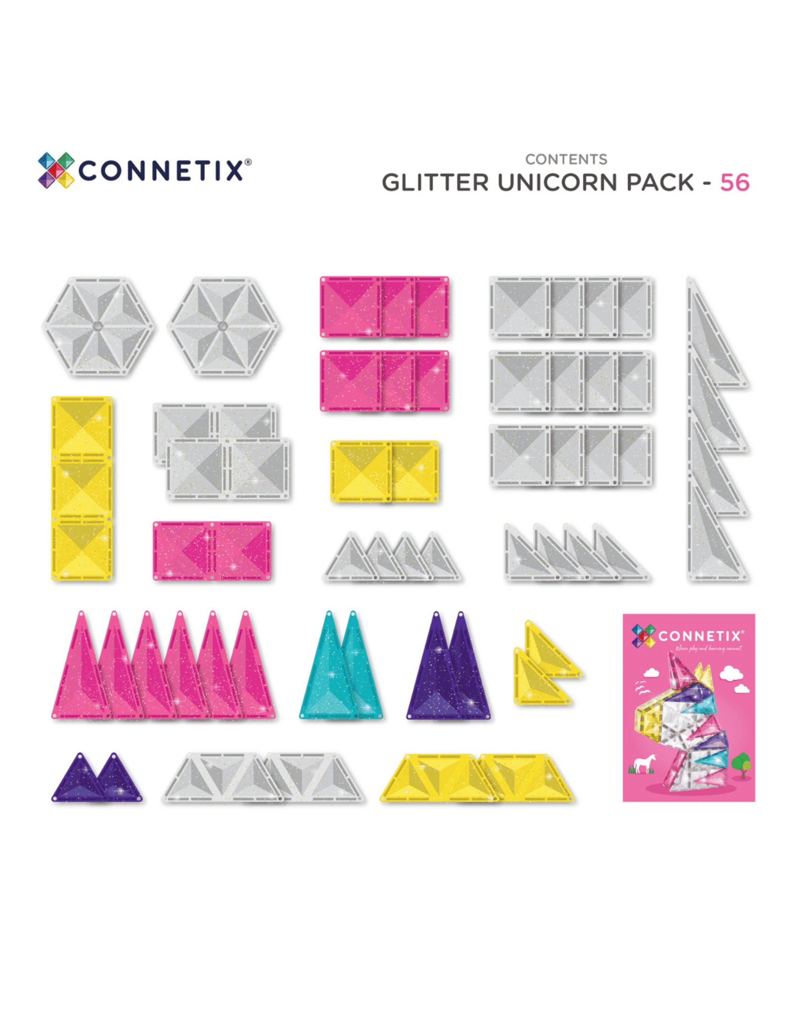 Connetix Glitter Unicorn Pack 56 pc