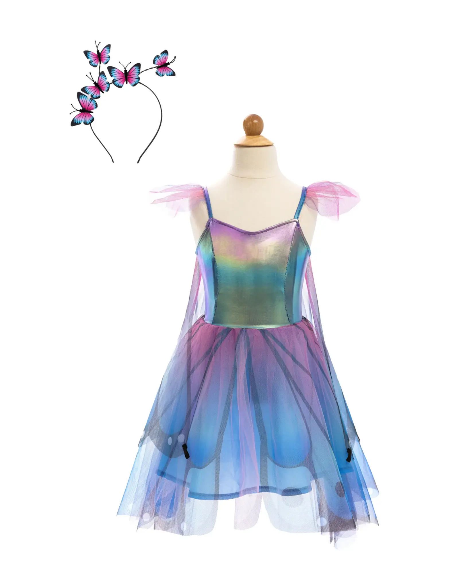 Great Pretenders Butterfly Twirl Dress & Wings Blue/Purple Size 3-4