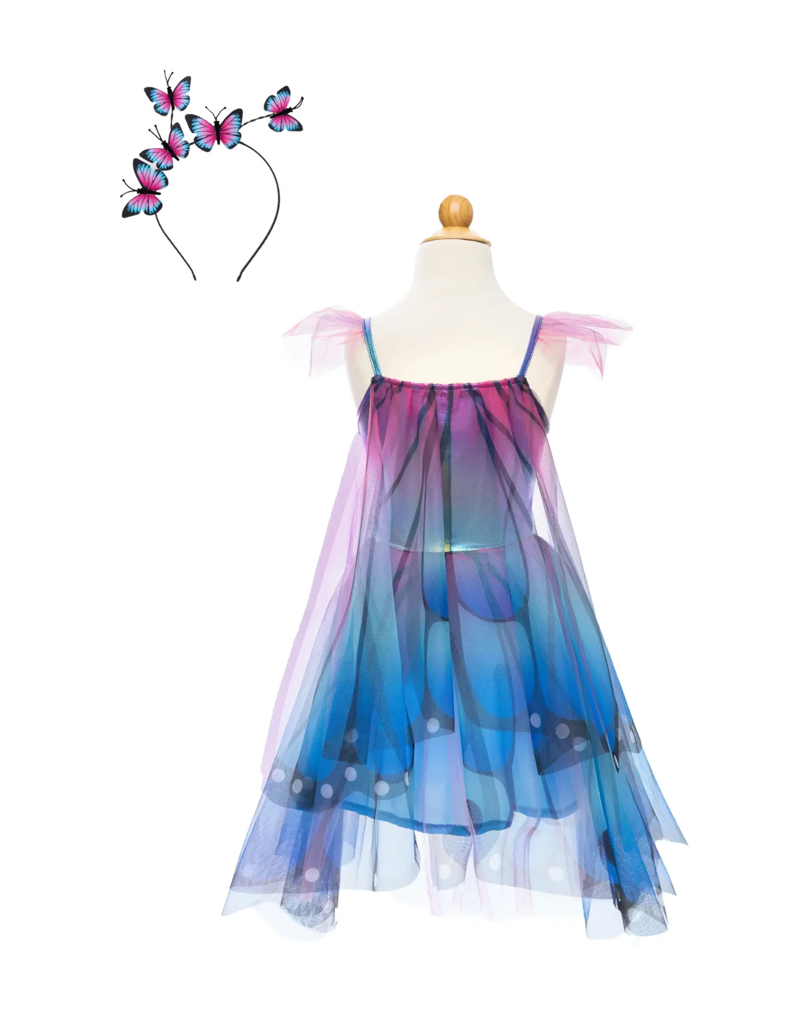 Great Pretenders Butterfly Twirl Dress & Wings Blue/Purple Size 3-4
