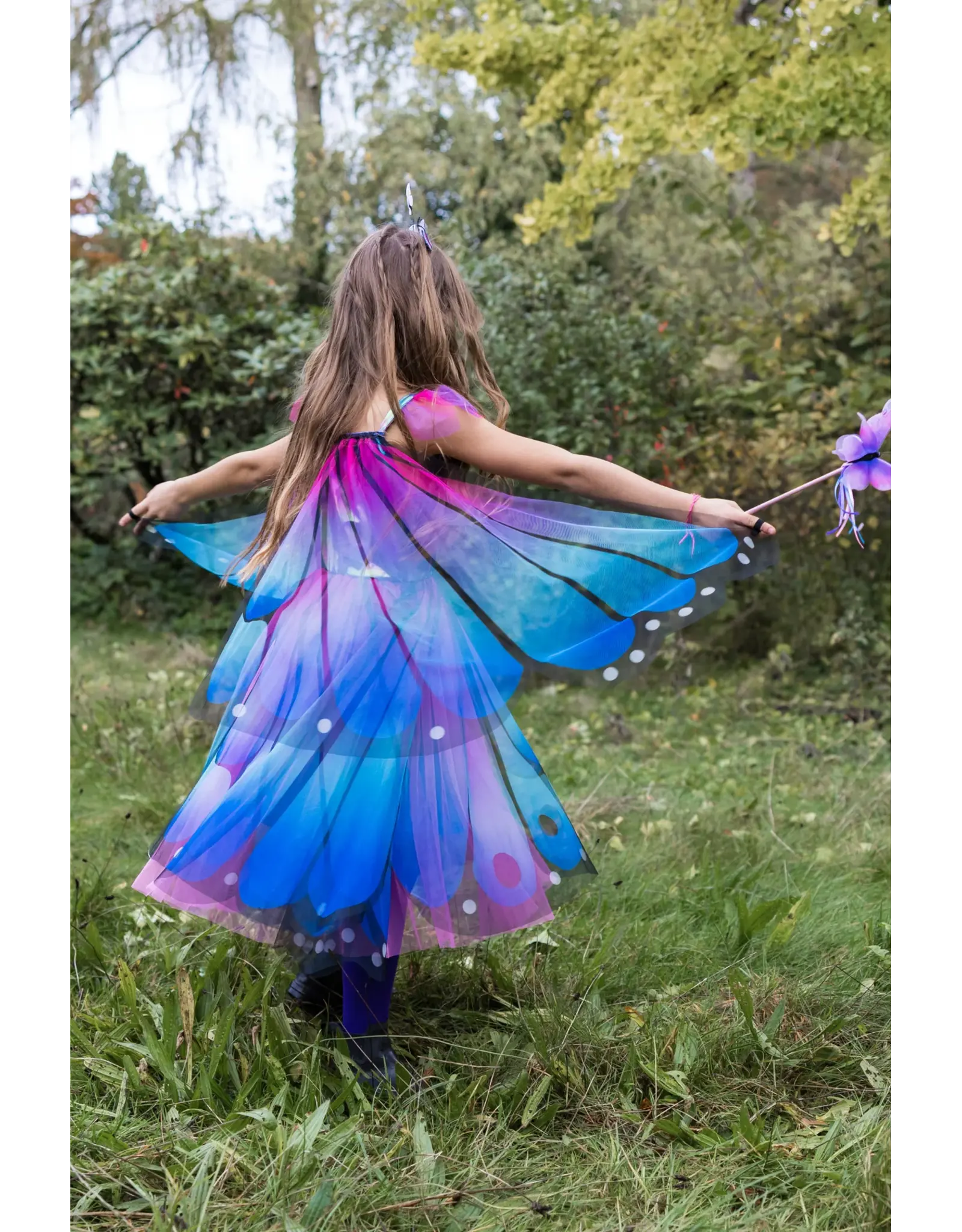 Great Pretenders Butterfly Twirl Dress & Wings Blue/Purple Size 3-4