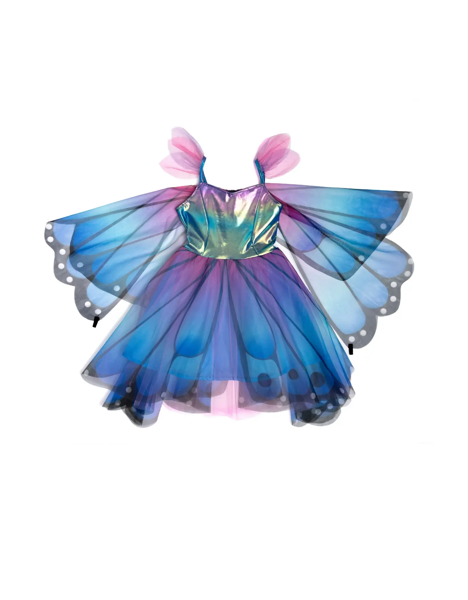 Great Pretenders Butterfly Twirl Dress & Wings  Blue/Purple Size 5-6