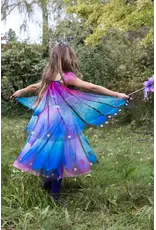 Great Pretenders Butterfly Twirl Dress & Wings  Blue/Purple Size 5-6