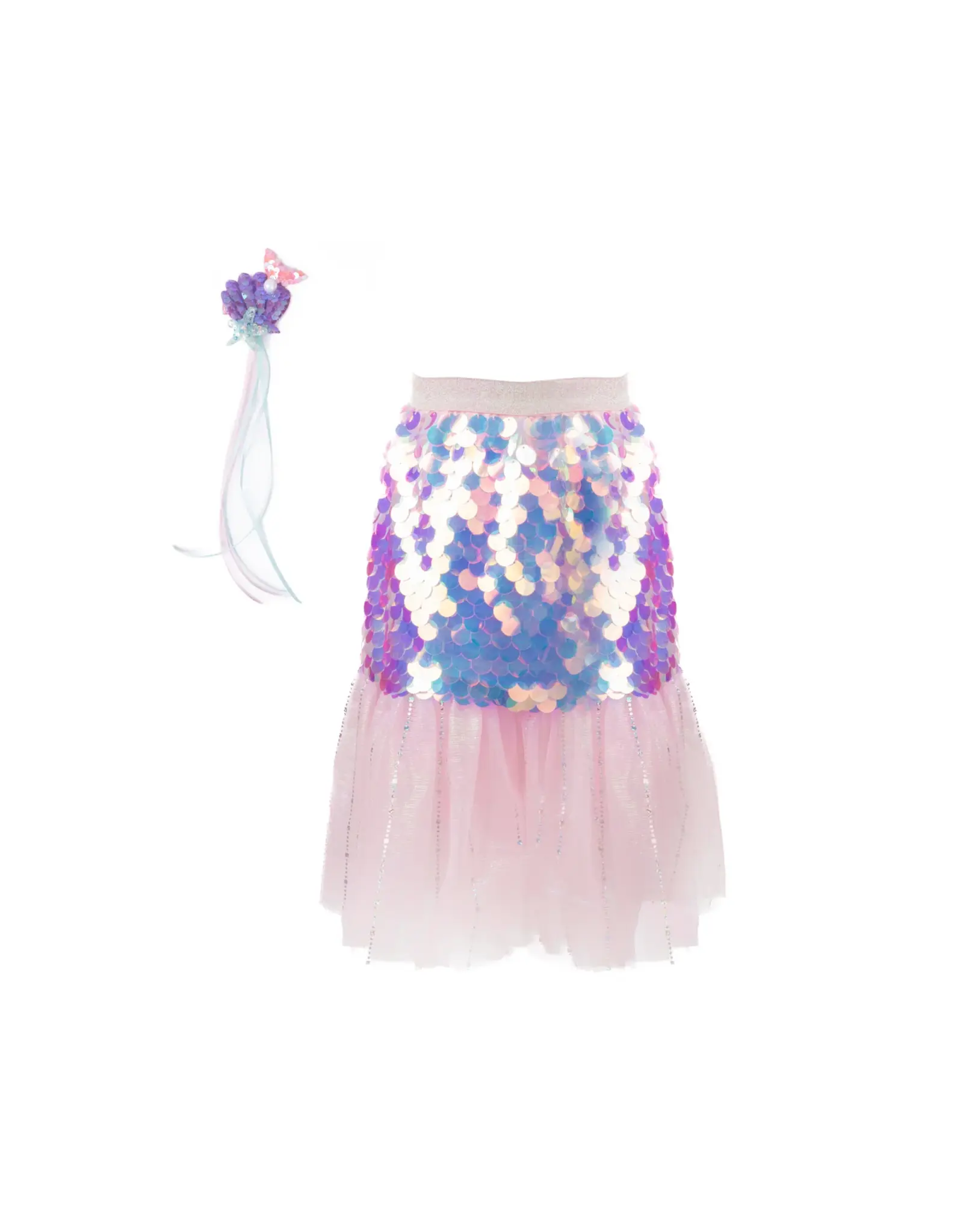 Great Pretenders Bling Bling Mermaid Skirt & Hairclip Set Pink, Size 4-6