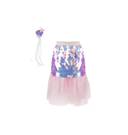 Great Pretenders Bling Bling Mermaid Skirt & Hairclip Set Pink, Size 4-6