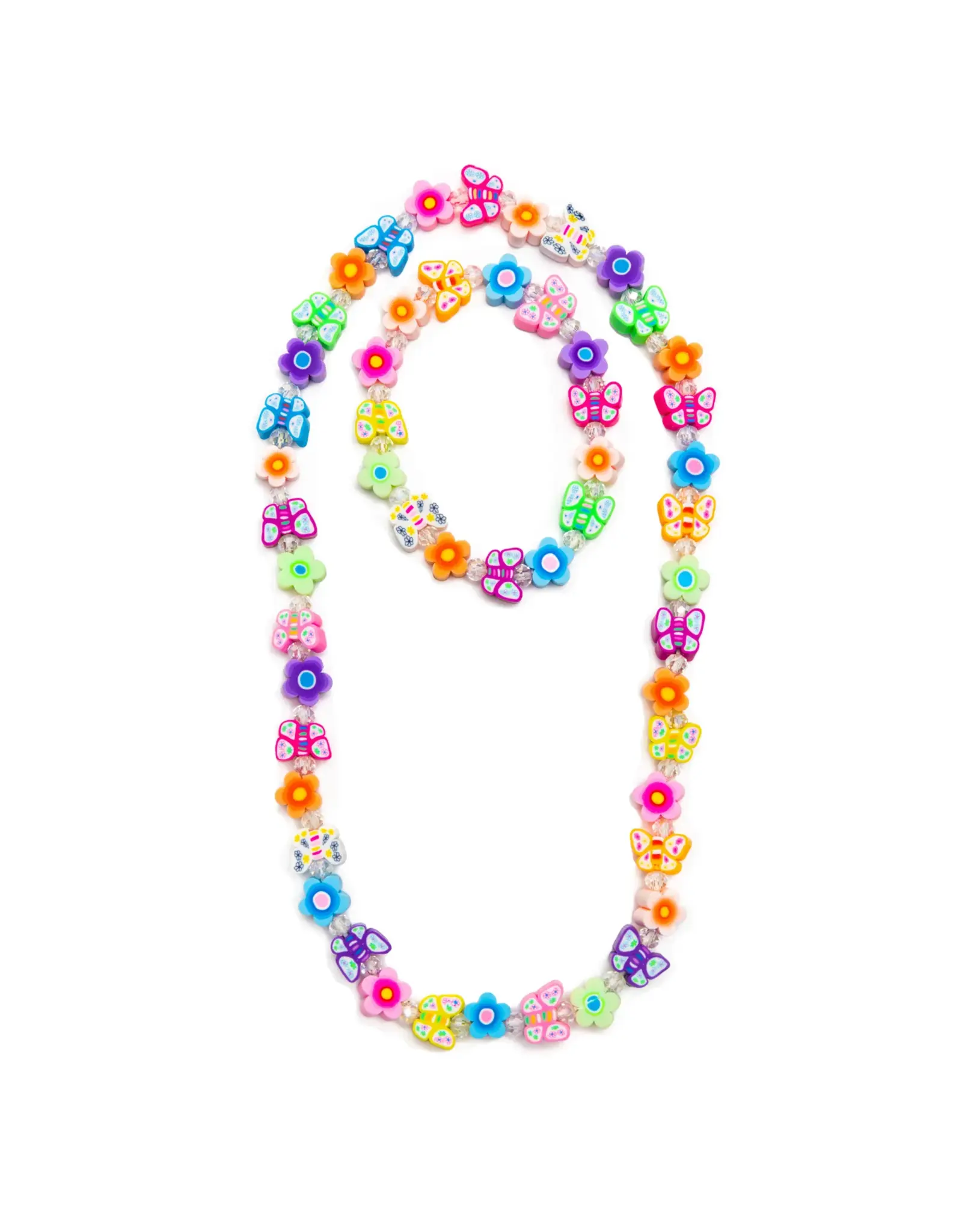 Great Pretenders Flutter Flowers Necklace & Bracelet Set 2pc
