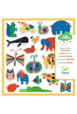 Djeco Animals Everywhere! 60 Felt Stickers