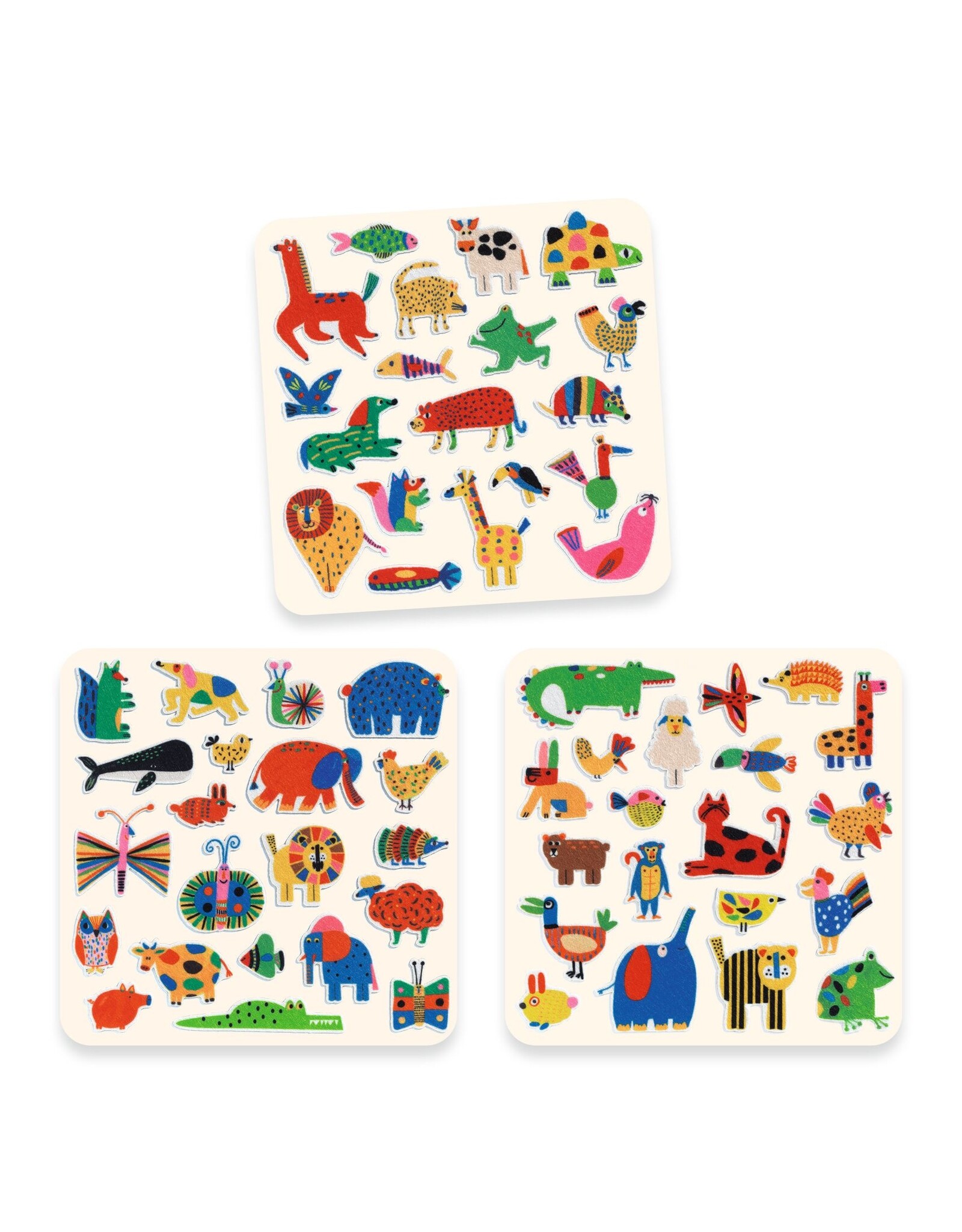 Djeco Animals Everywhere! 60 Felt Stickers