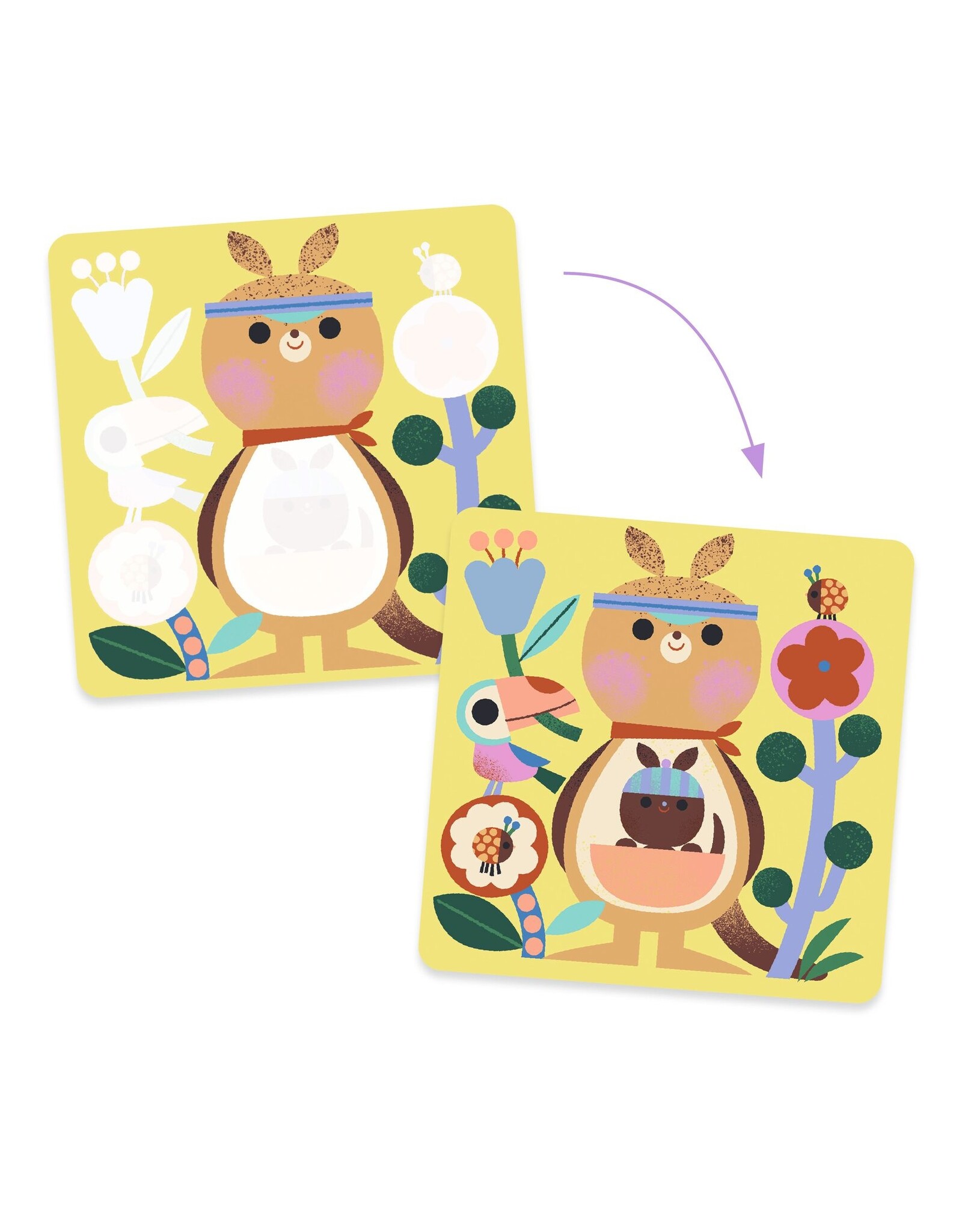 Djeco Peekaboo! Baby Animals Around the World Magic Colouring