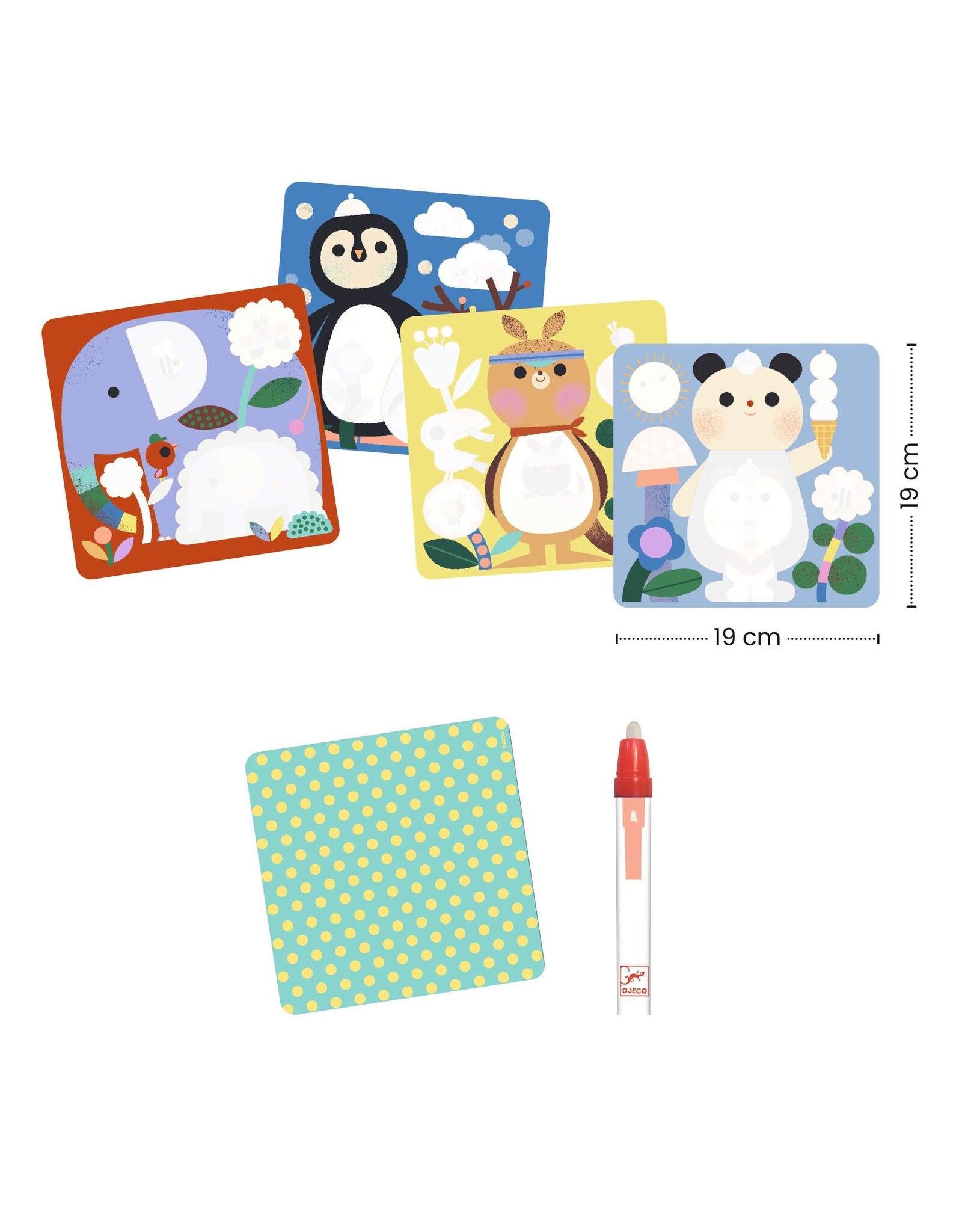 Djeco Peekaboo! Baby Animals Around the World Magic Colouring