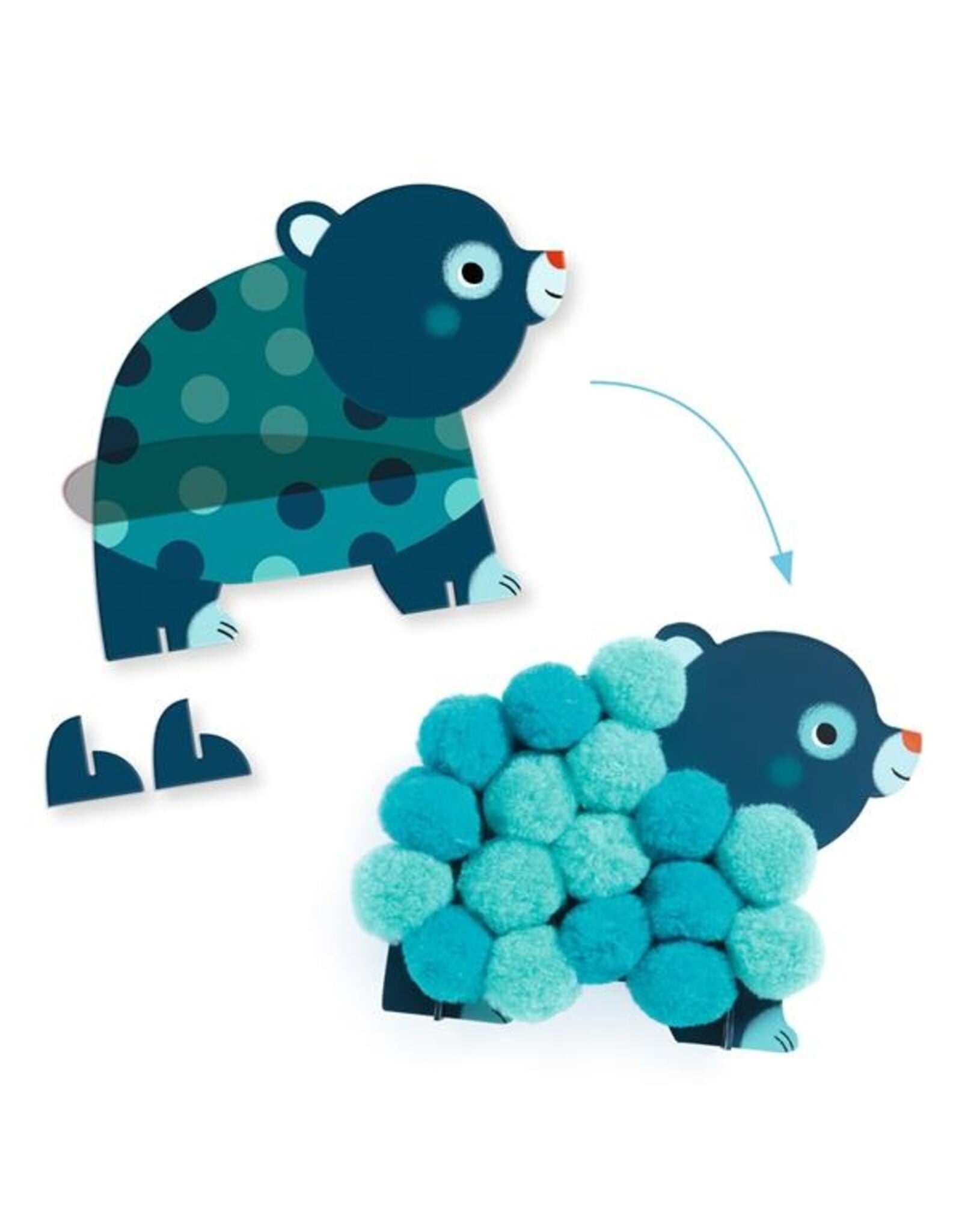 Djeco Animals and Pom-pom Circles Collage