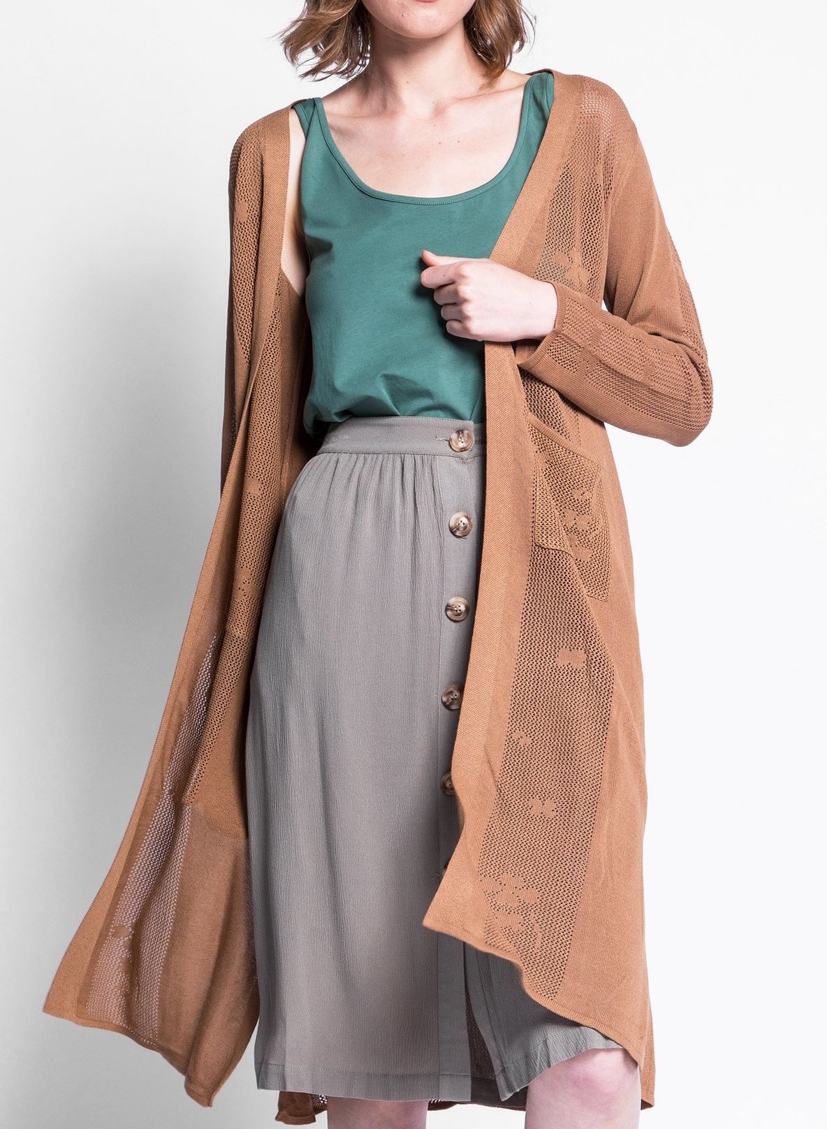 pink duster cardigan