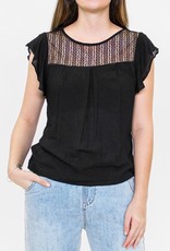 Pink Martini CLEARANCE: Ruffle Cap Sleeve Top with Lace
