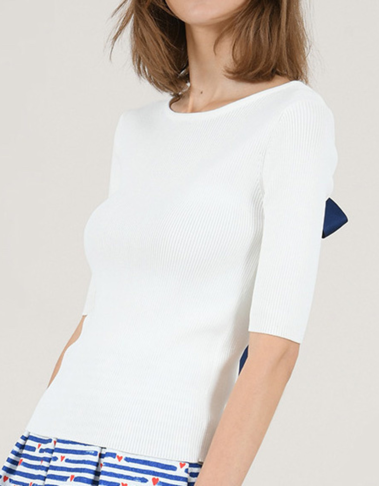CLEARANCE: Ribbed Bow Back Sweater Top
