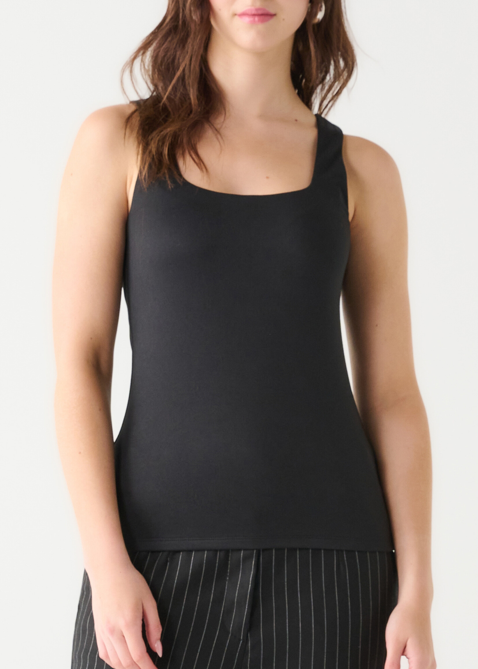 Black Tape Square Neck Tank Top