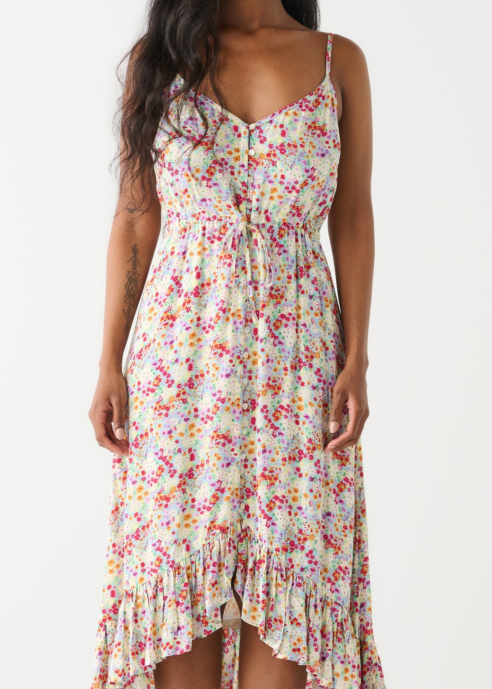 Dex Ruffle Hem Floral Dress