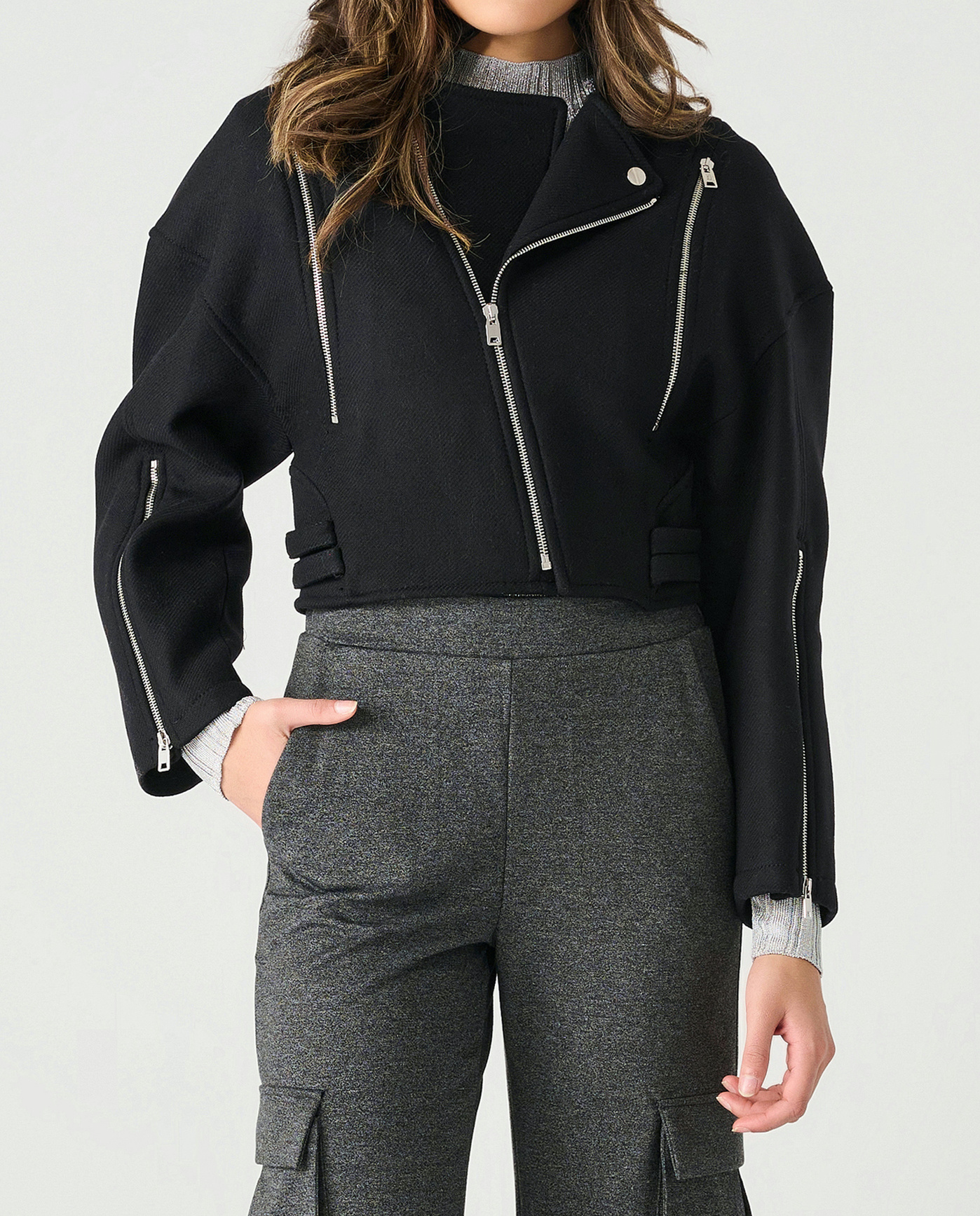Knit Biker Jacket