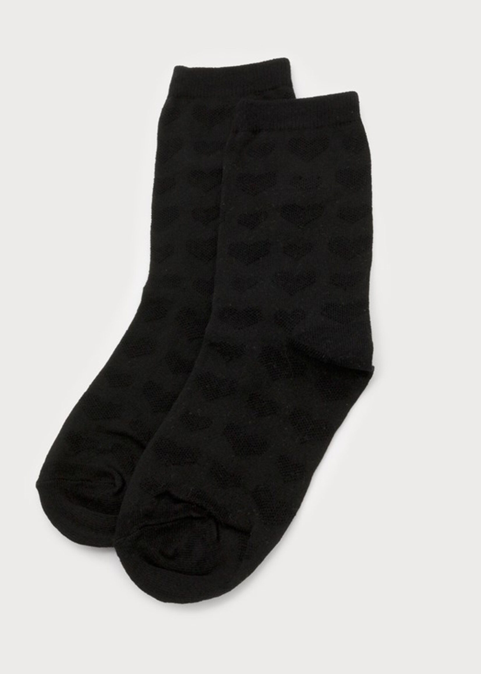 Embossed Heart Crew Socks