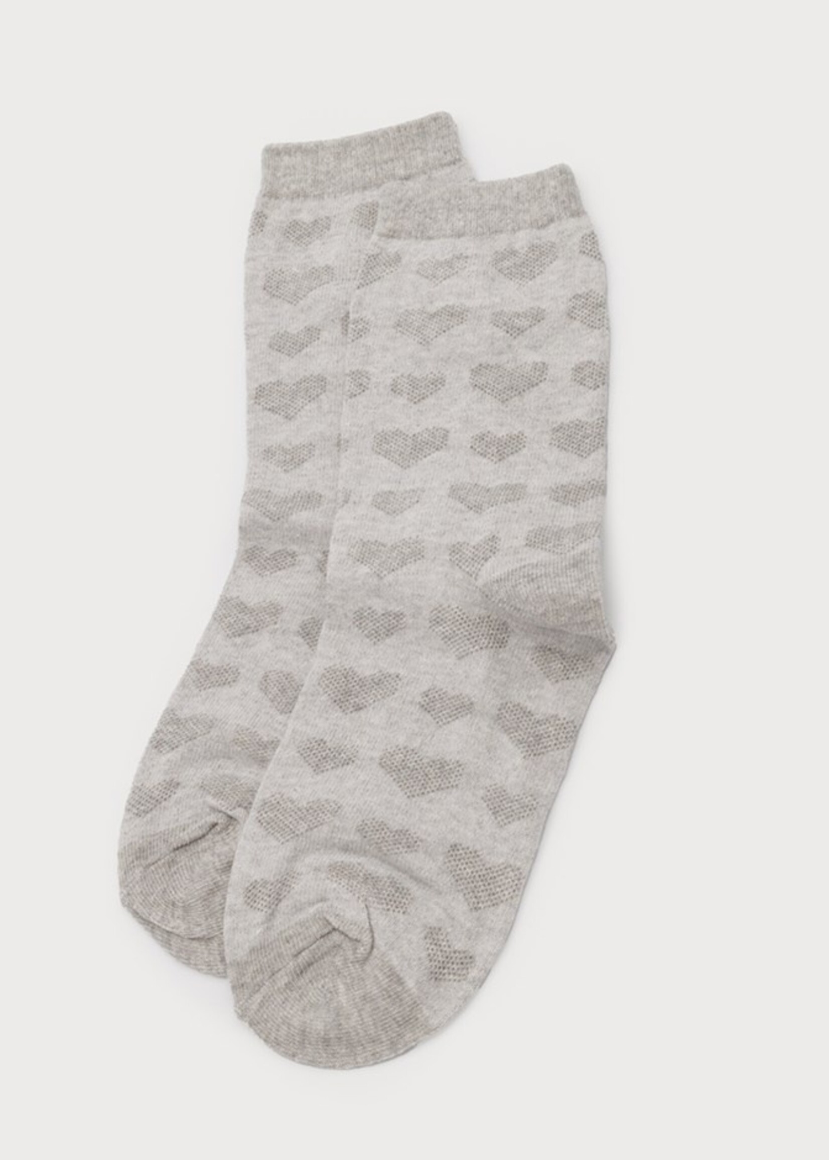 Embossed Heart Crew Socks