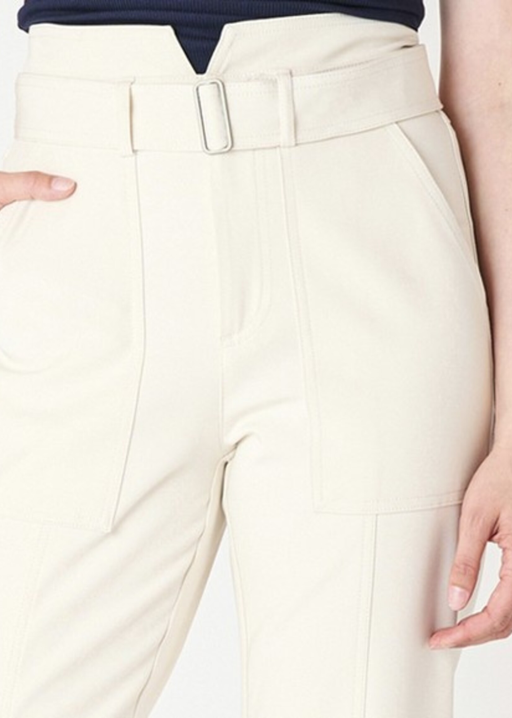 Belted High-Rise Pants