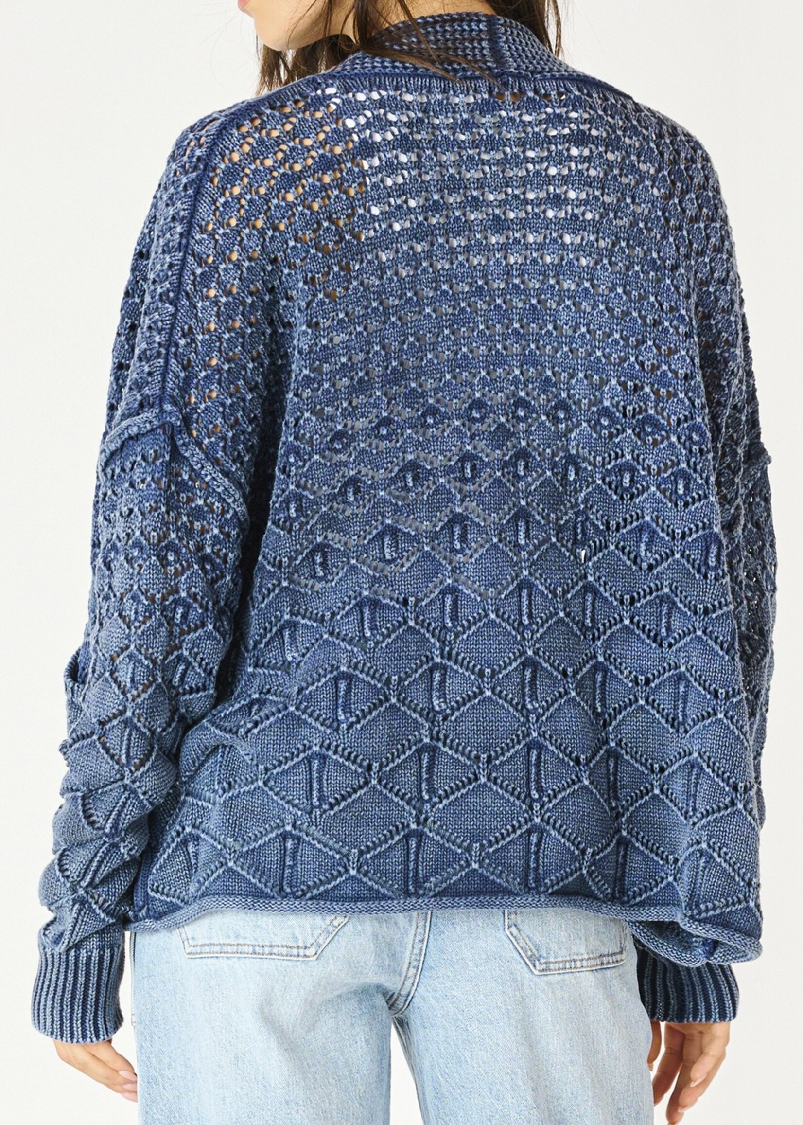 Open Front Pointelle Cardigan