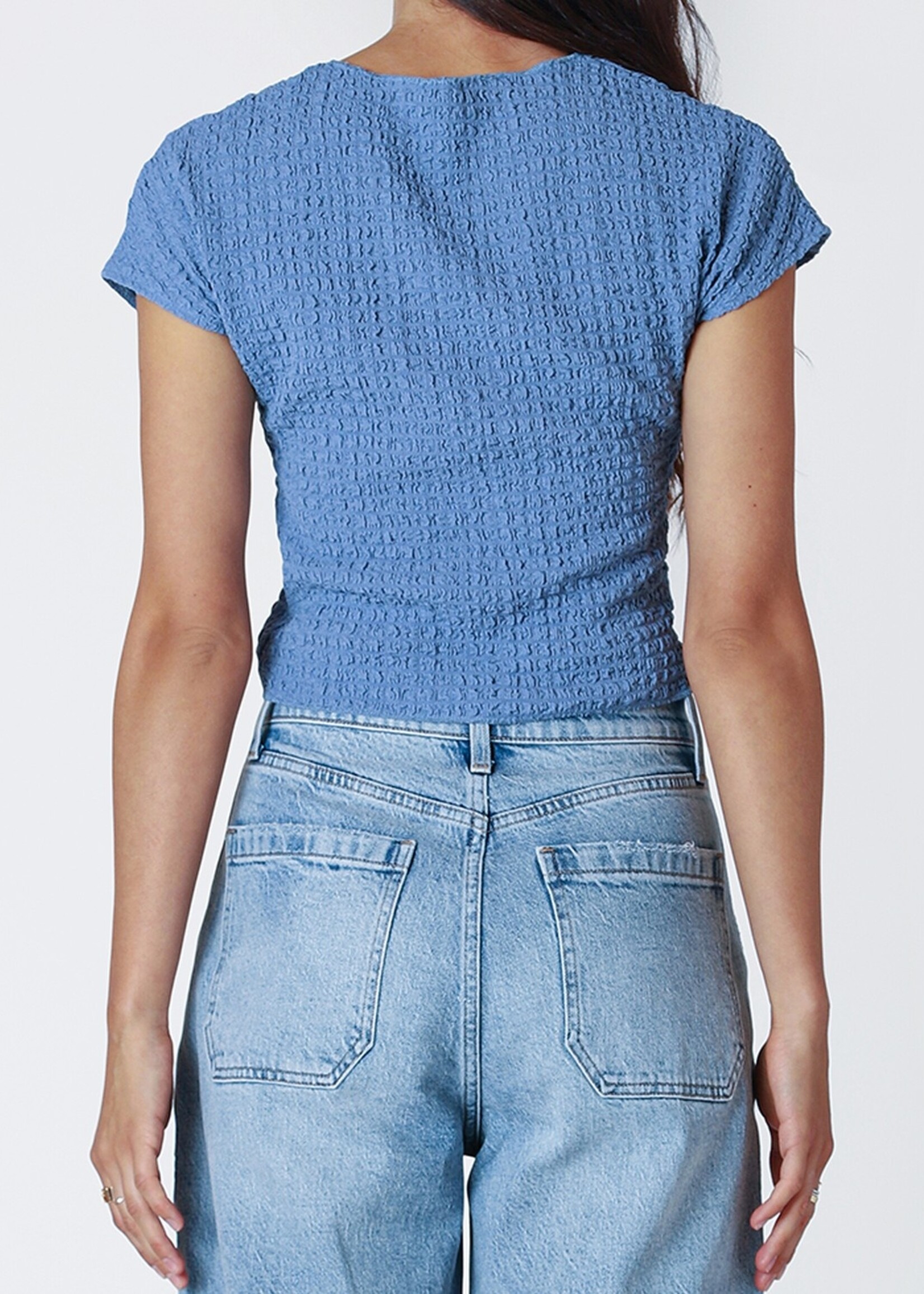 Textured Cap Sleeve Top