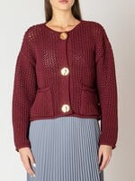 Black Tape CLEARANCE: Chunky Button Crochet Cardigan
