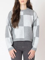 Crew Neck Checkered Pullover