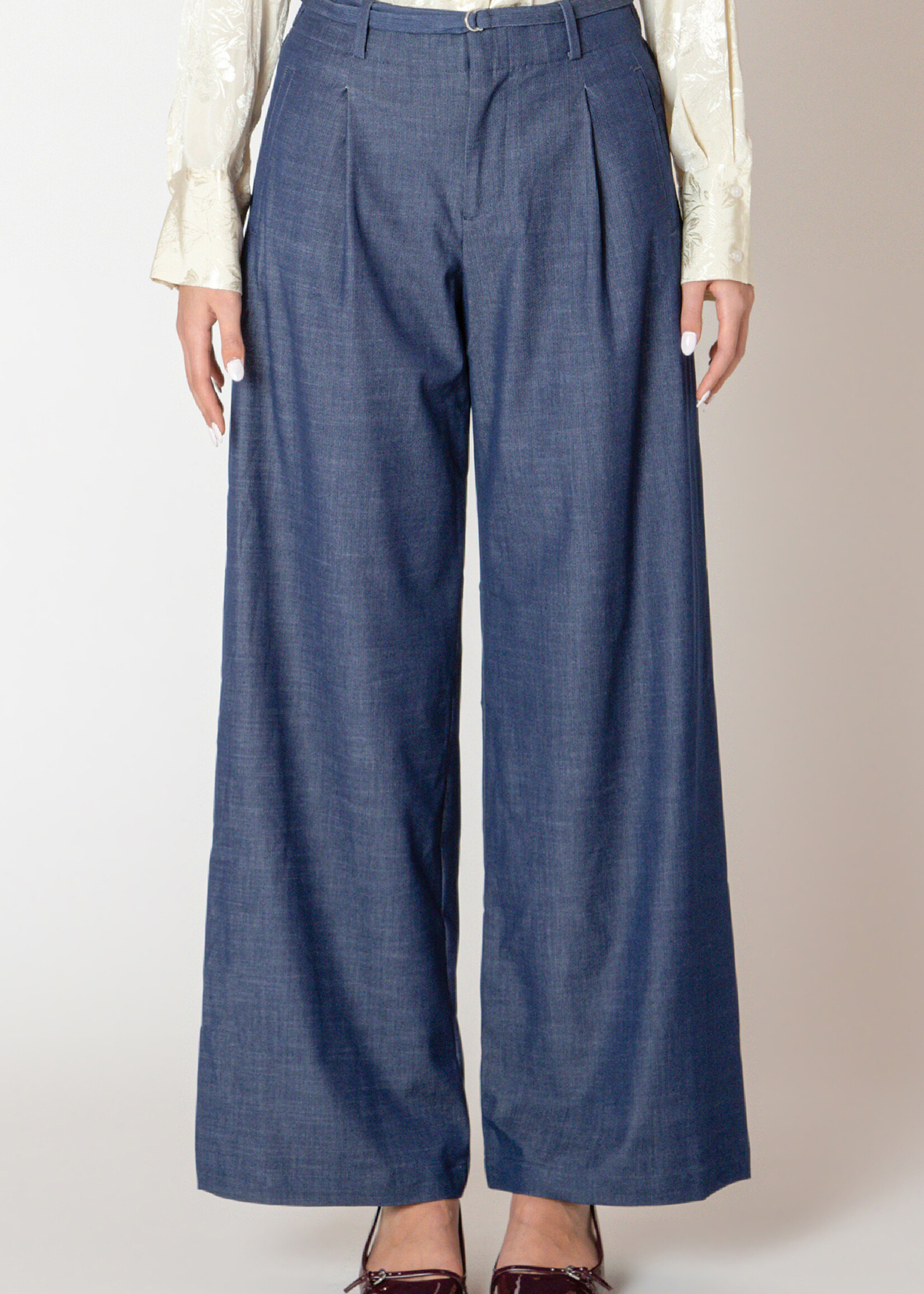 Wide Leg Denim Trouser