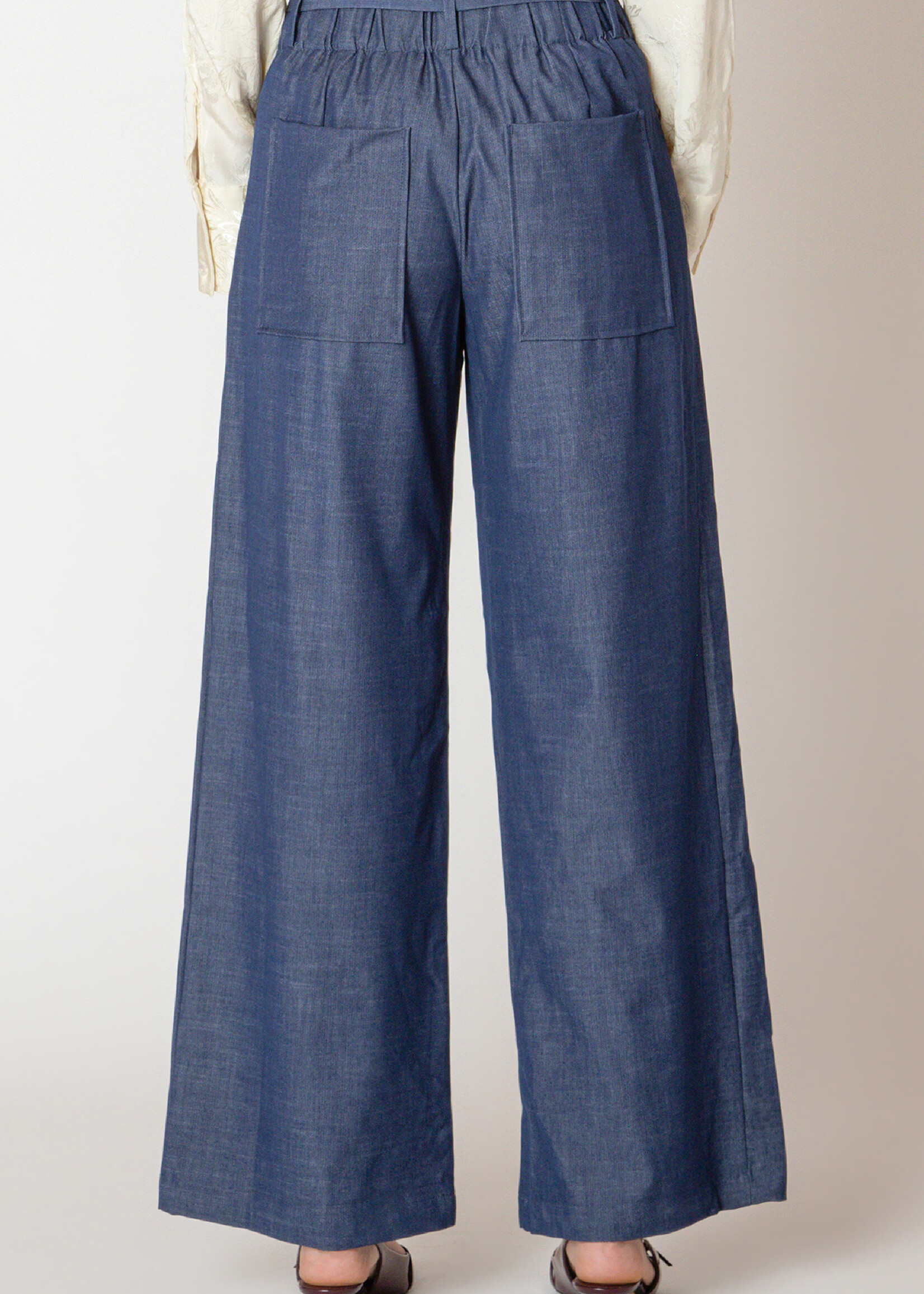 Black Tape Wide Leg Denim Trouser