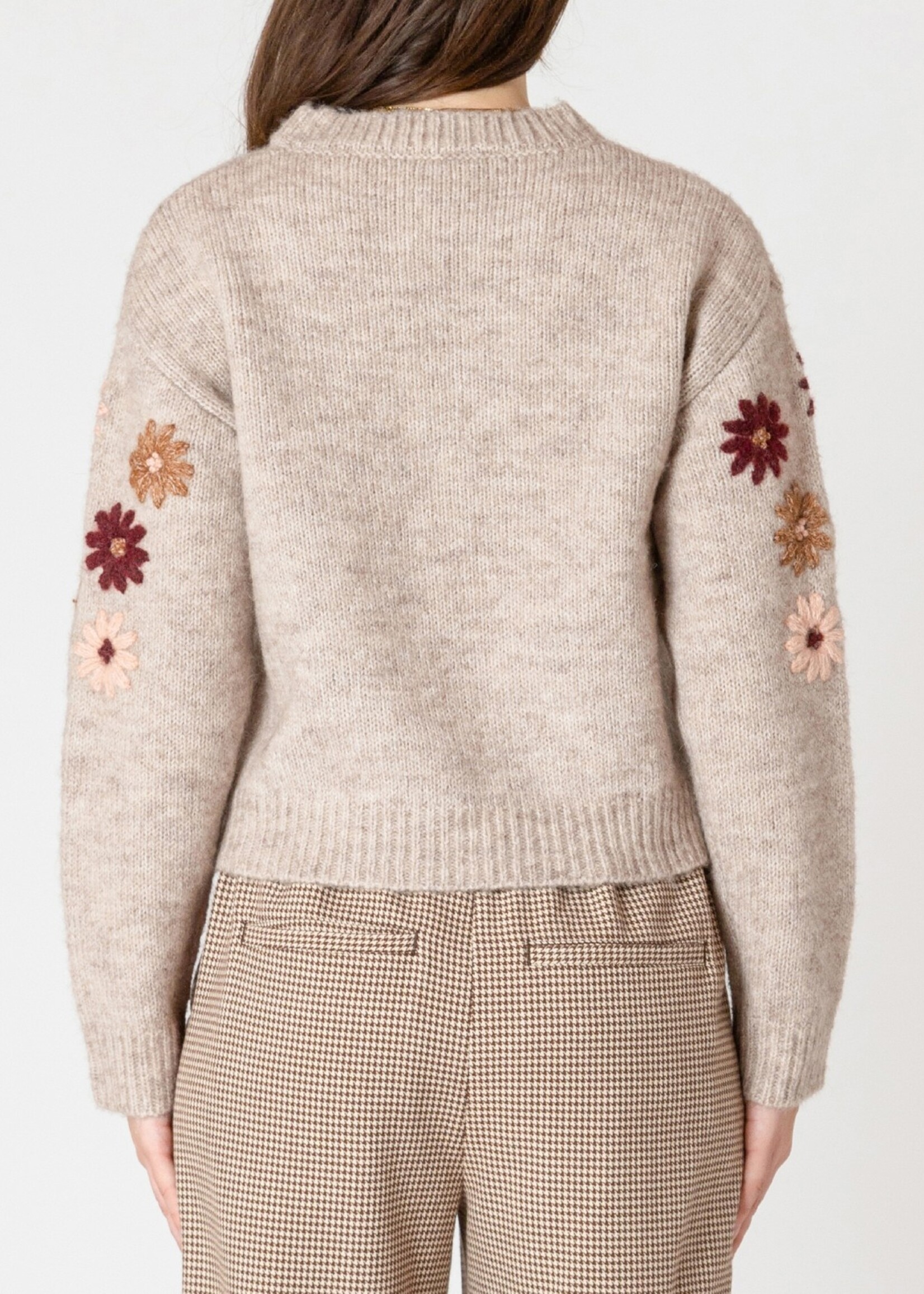 Black Tape Floral Embroidered Pullover