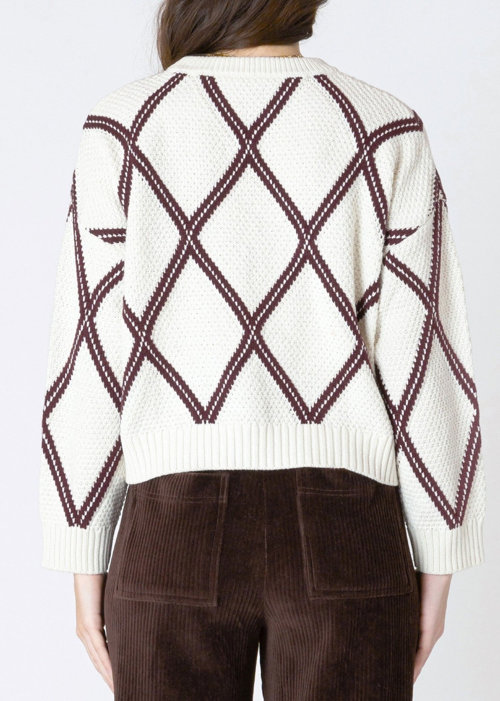 CLEARANCE: Diamond Jacquard Pullover