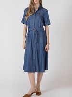 Black Tape Denim Shirt Dress