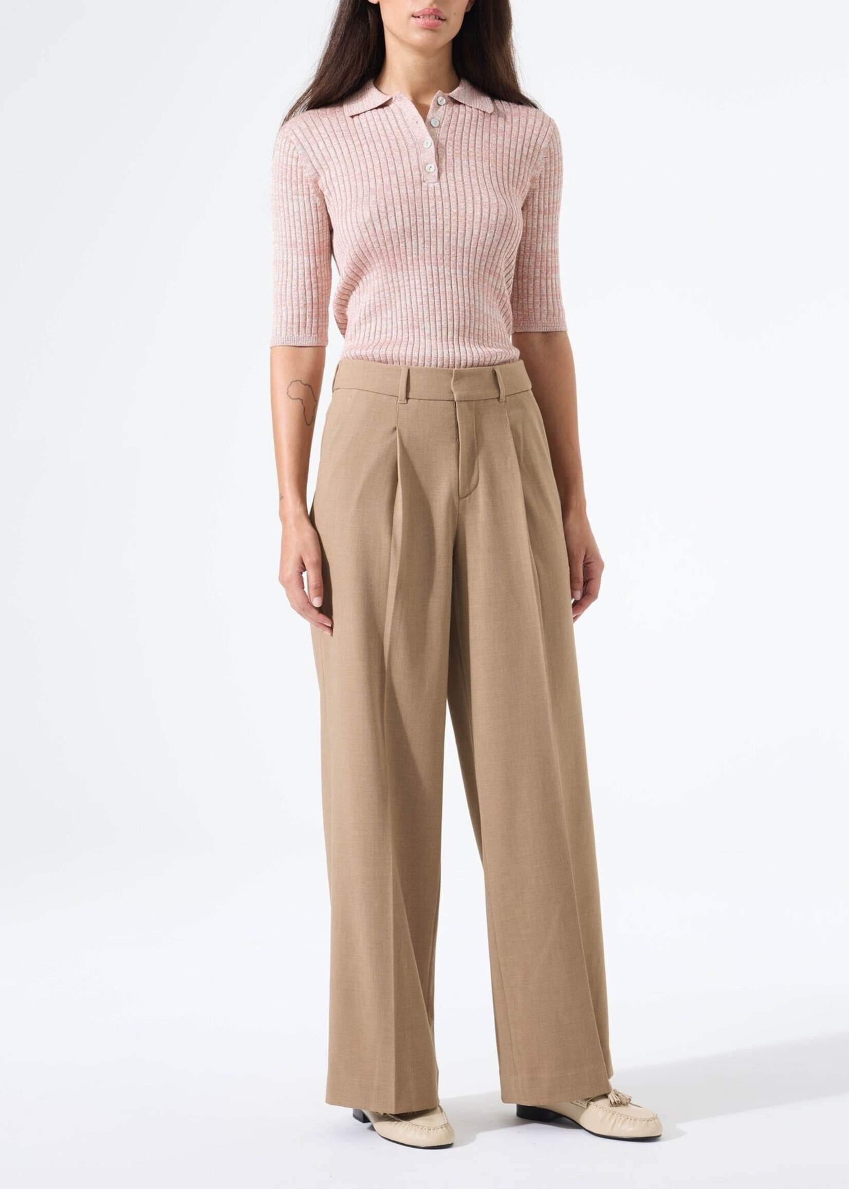 Garcia Elbow-Sleeve Polo Sweater