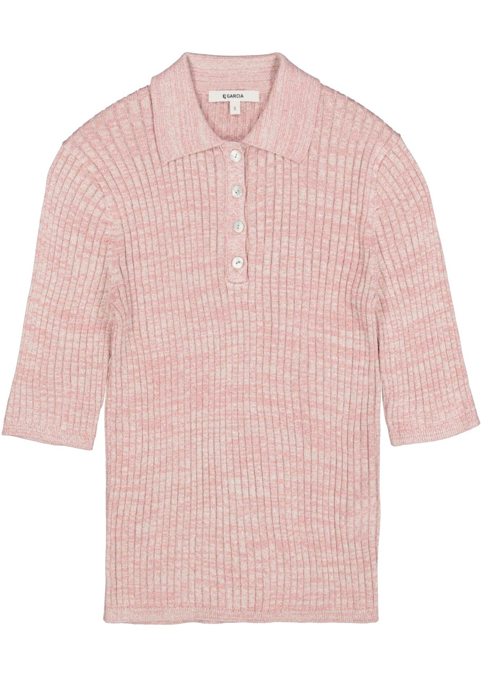 Garcia Elbow-Sleeve Polo Sweater