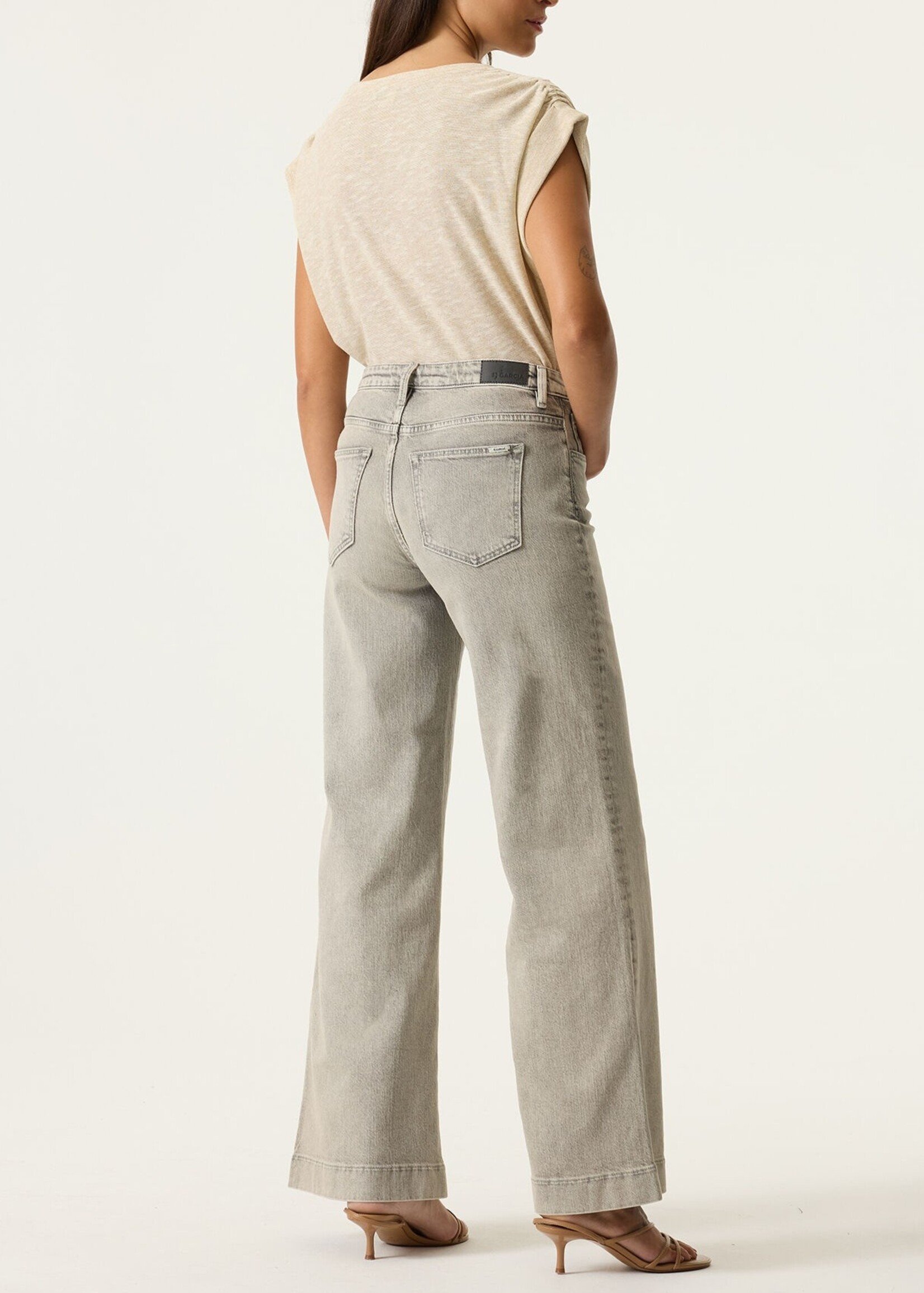 Garcia Gathered Shoulder Sleeveless Top