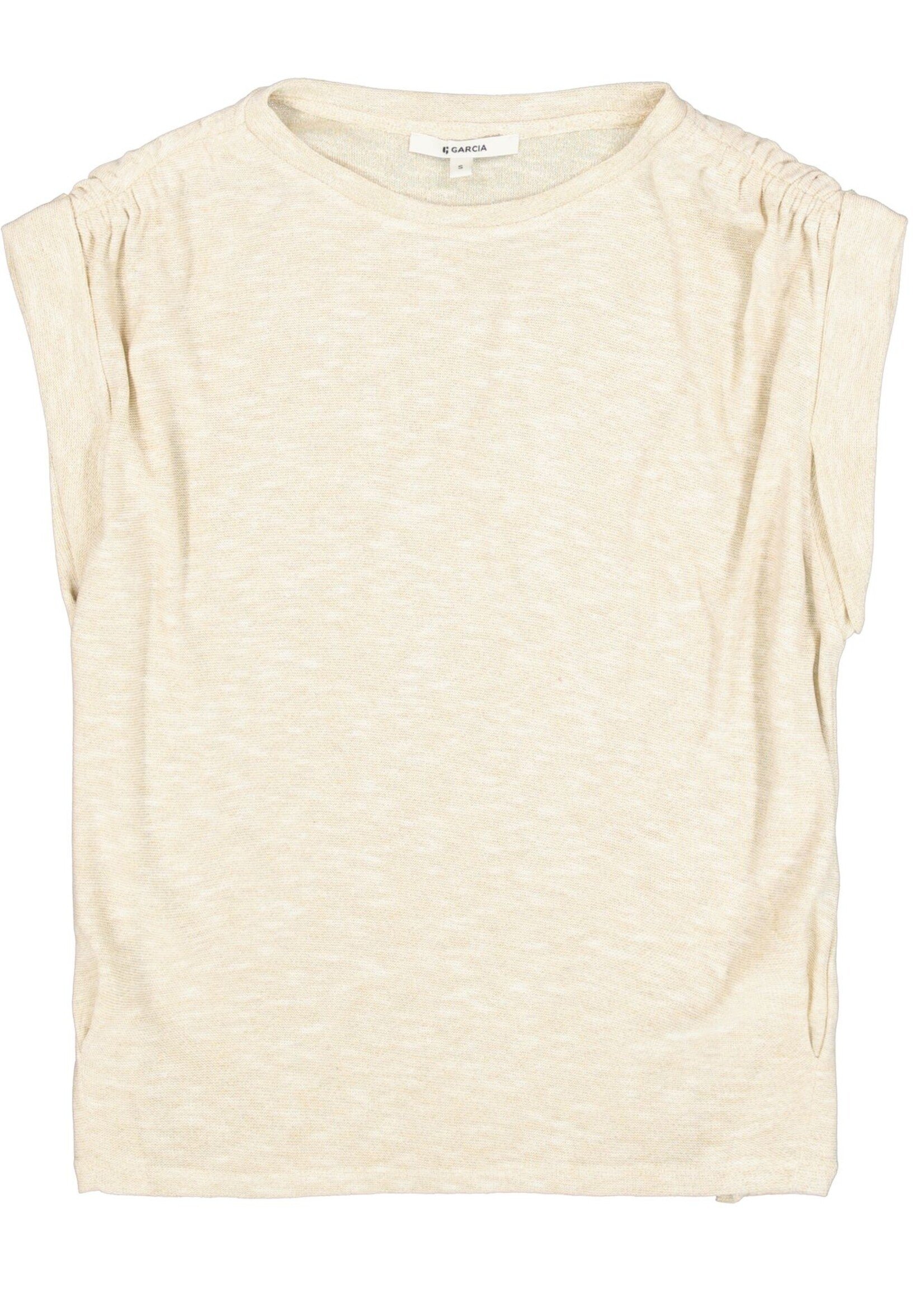 Garcia Gathered Shoulder Sleeveless Top