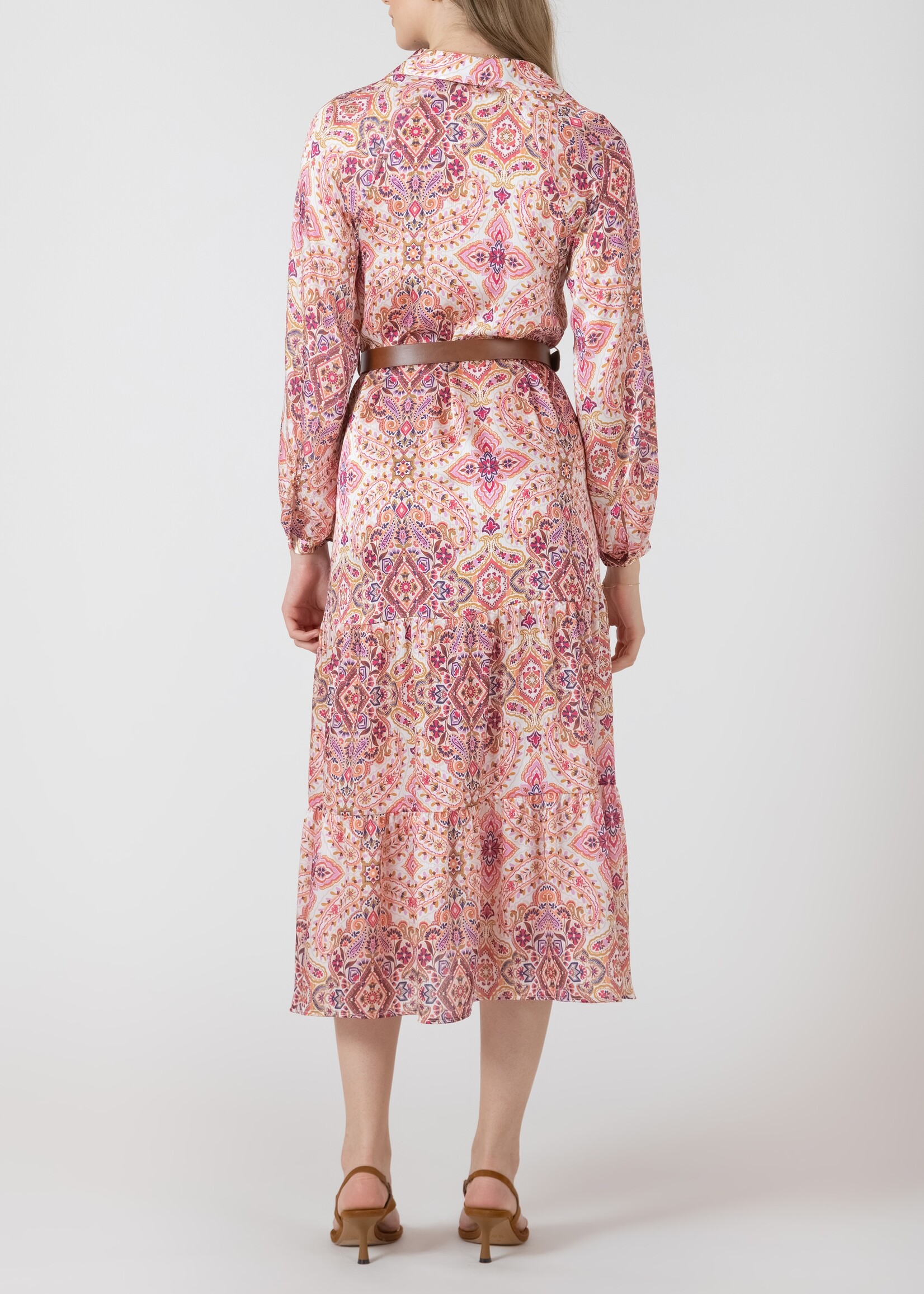 Black Tape Printed Shirt Dress