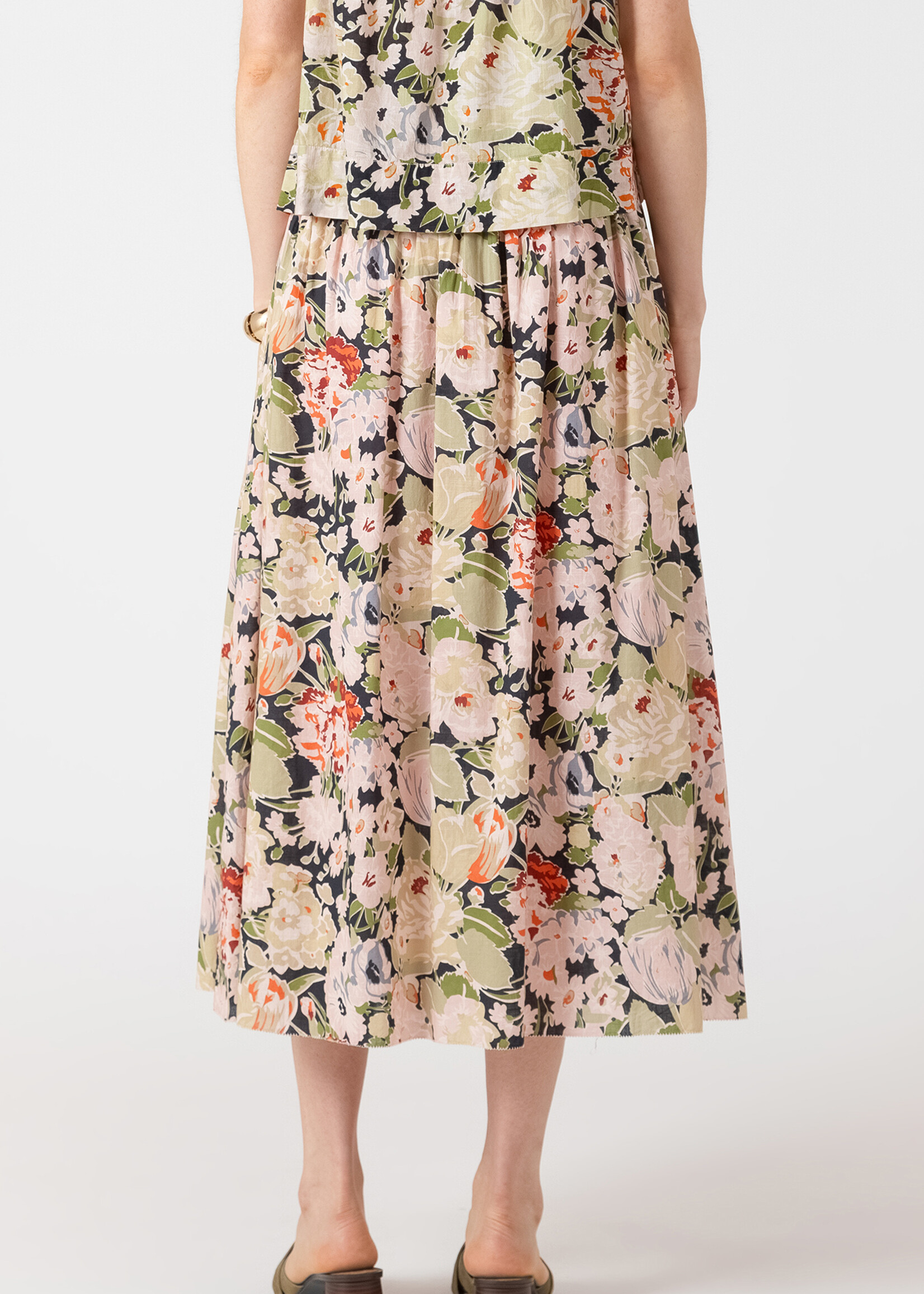 Dex CLEARANCE: Smocked Waist Midi-Skirt