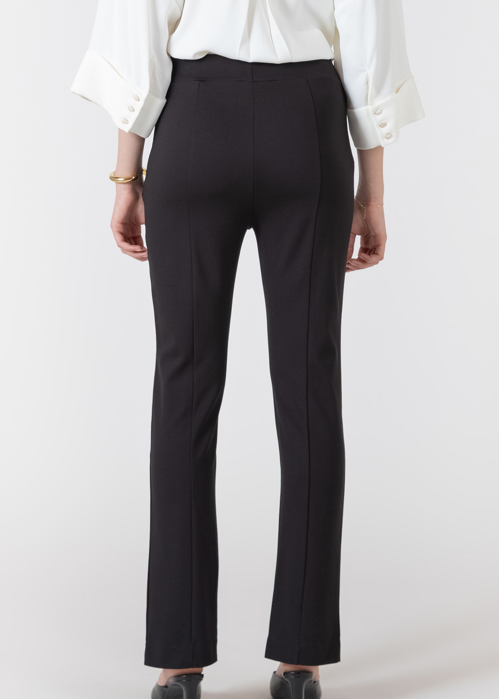 Black Tape Split Hem Slim Pants