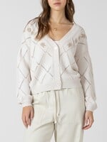 V-neck Floral Embroidered Cardigan