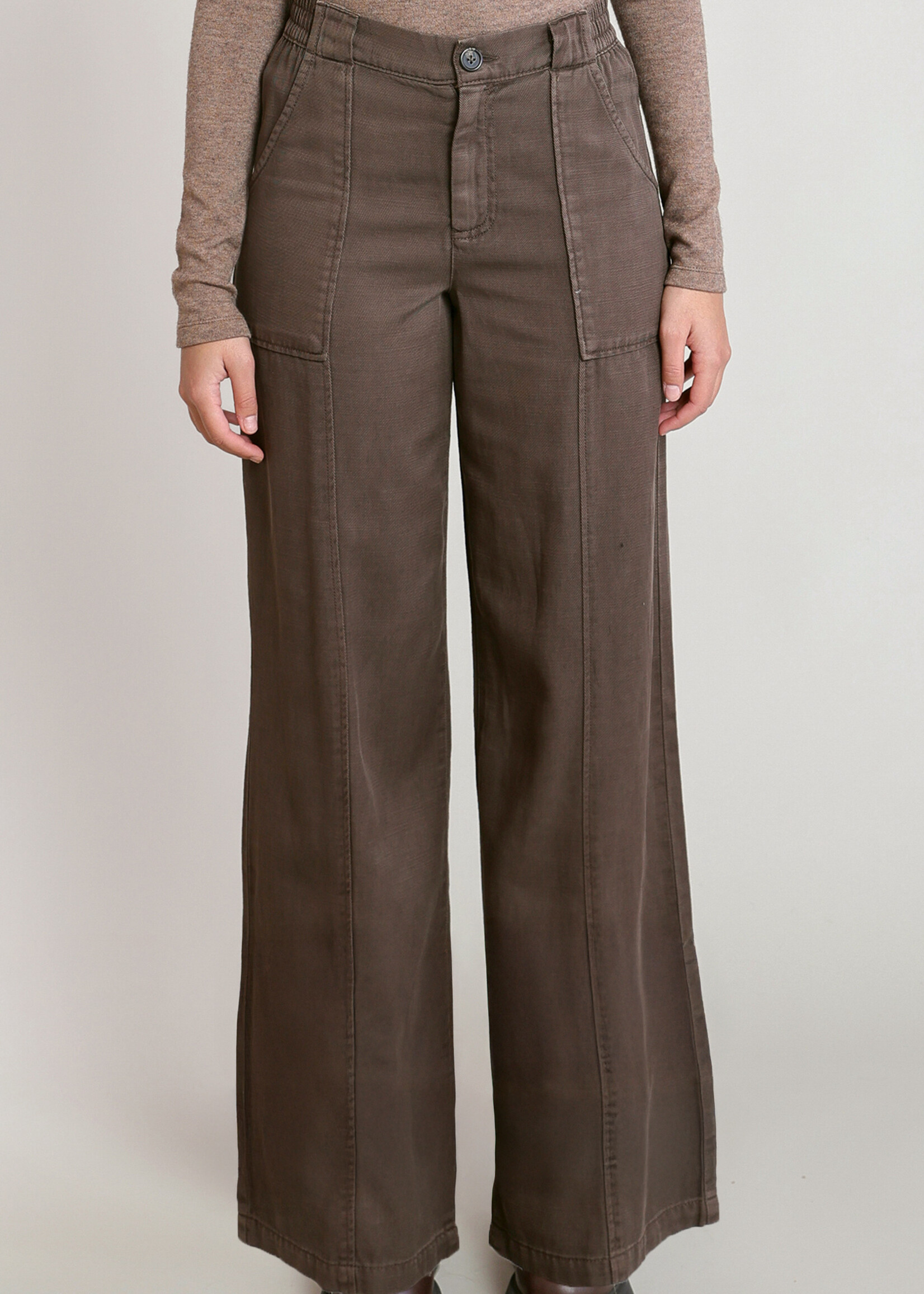 Twill Wide-Leg Pants