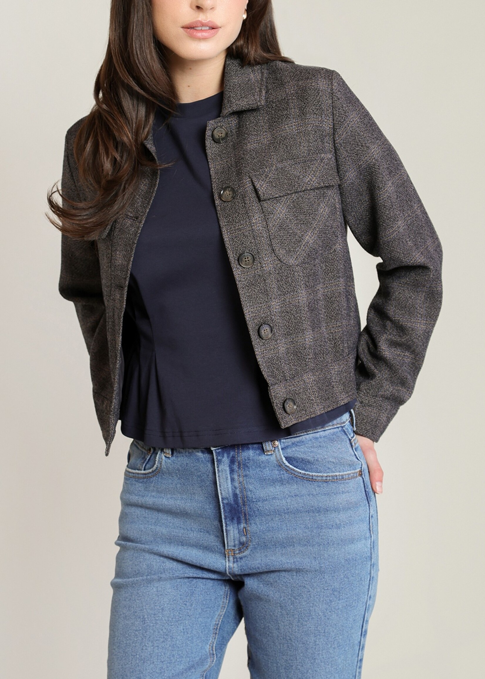 Plaid Cropped Jacket