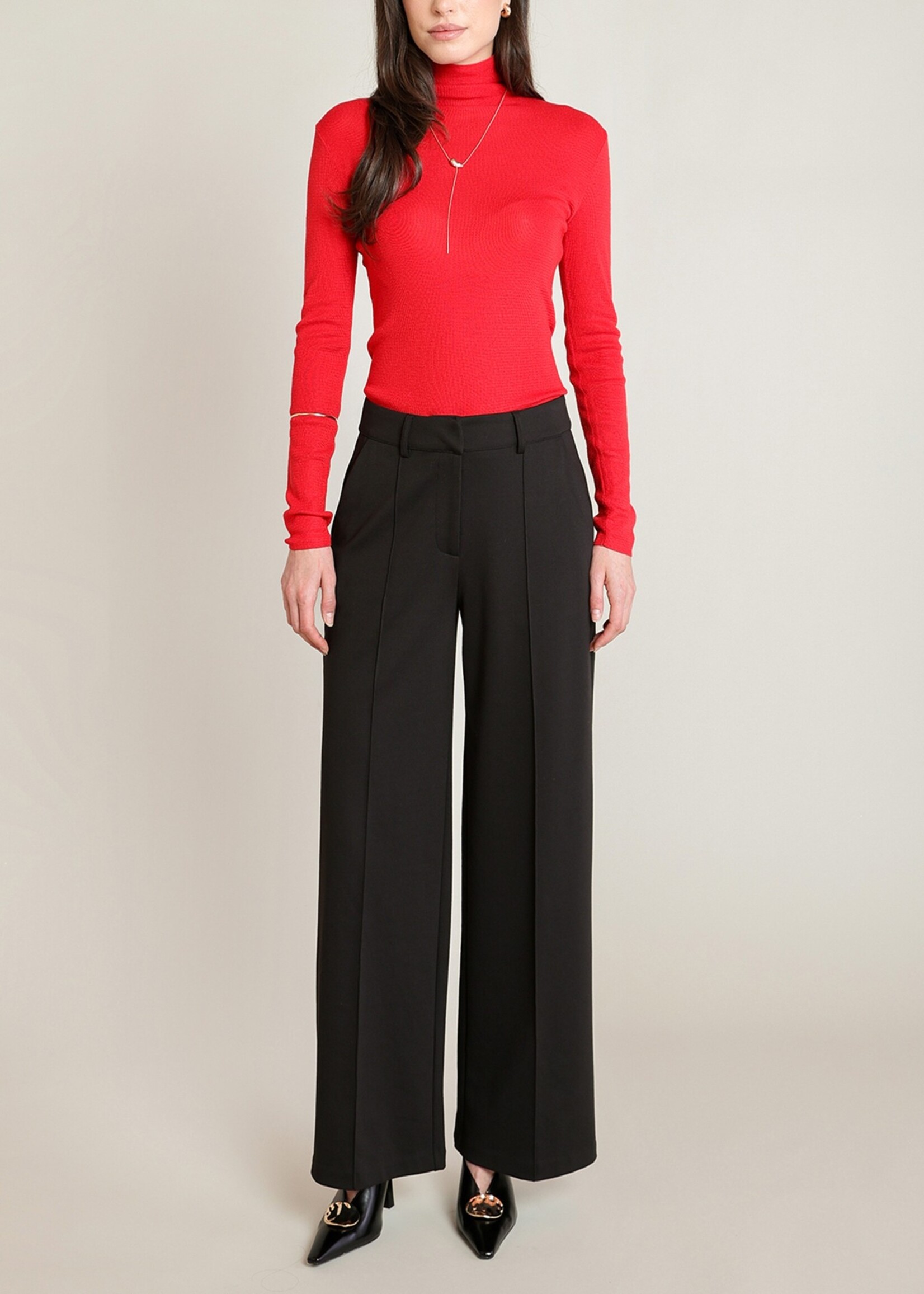 Straight Leg Pintuck Pants