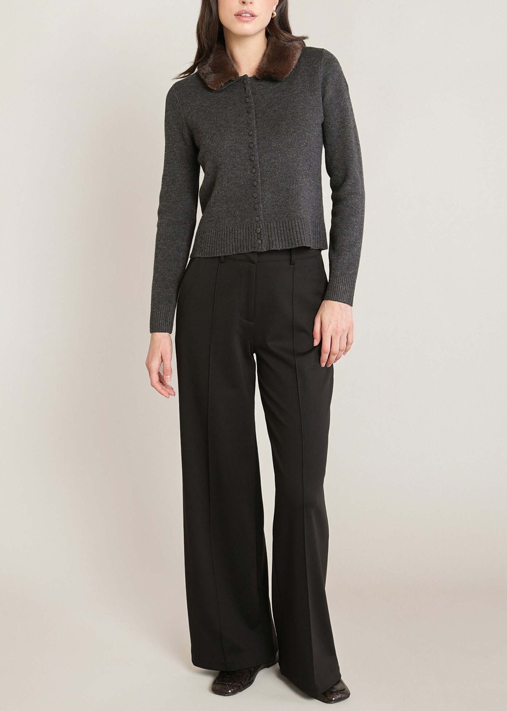 Fur Collar Cardigan