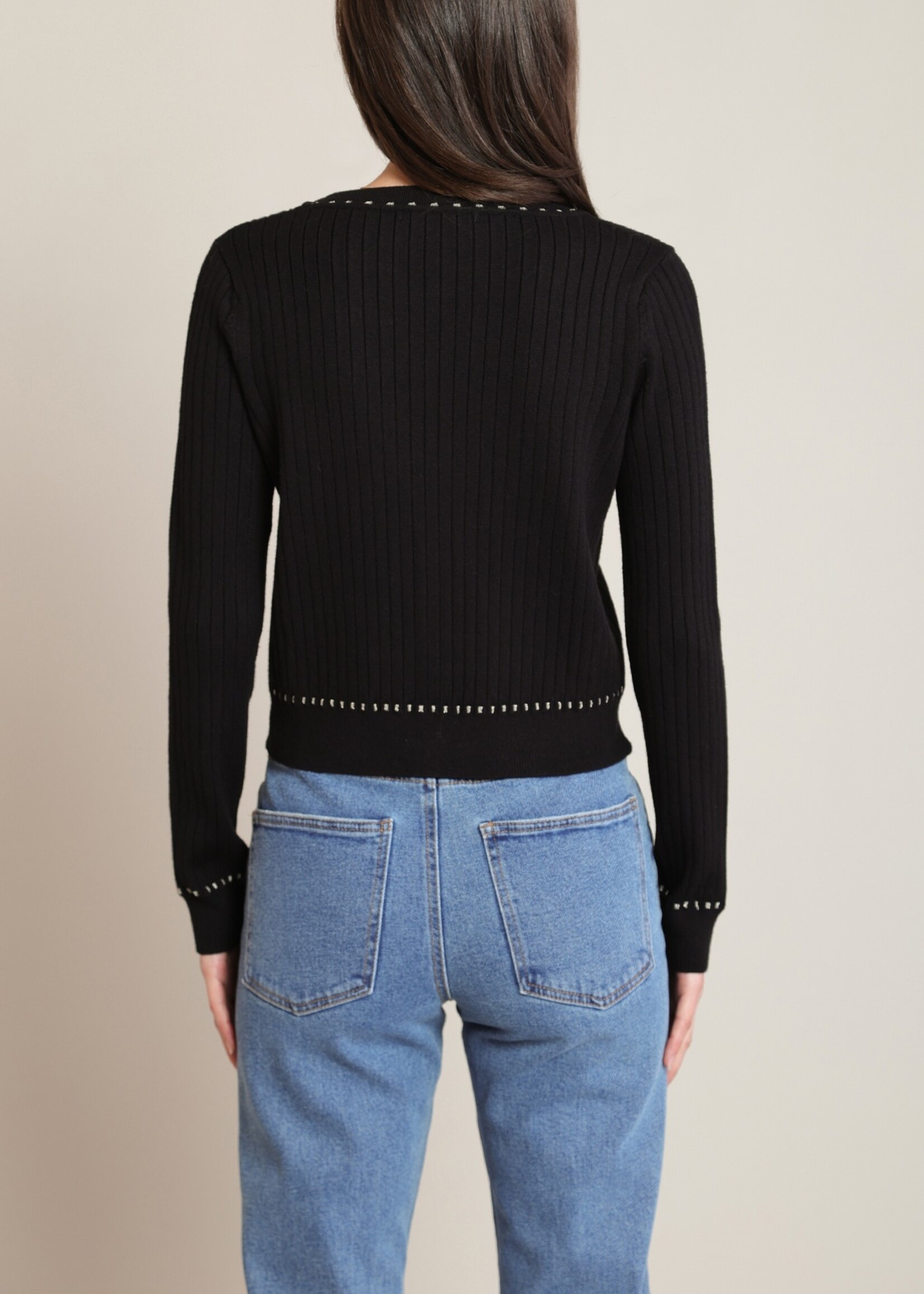 V-Neck Trim Cardigan