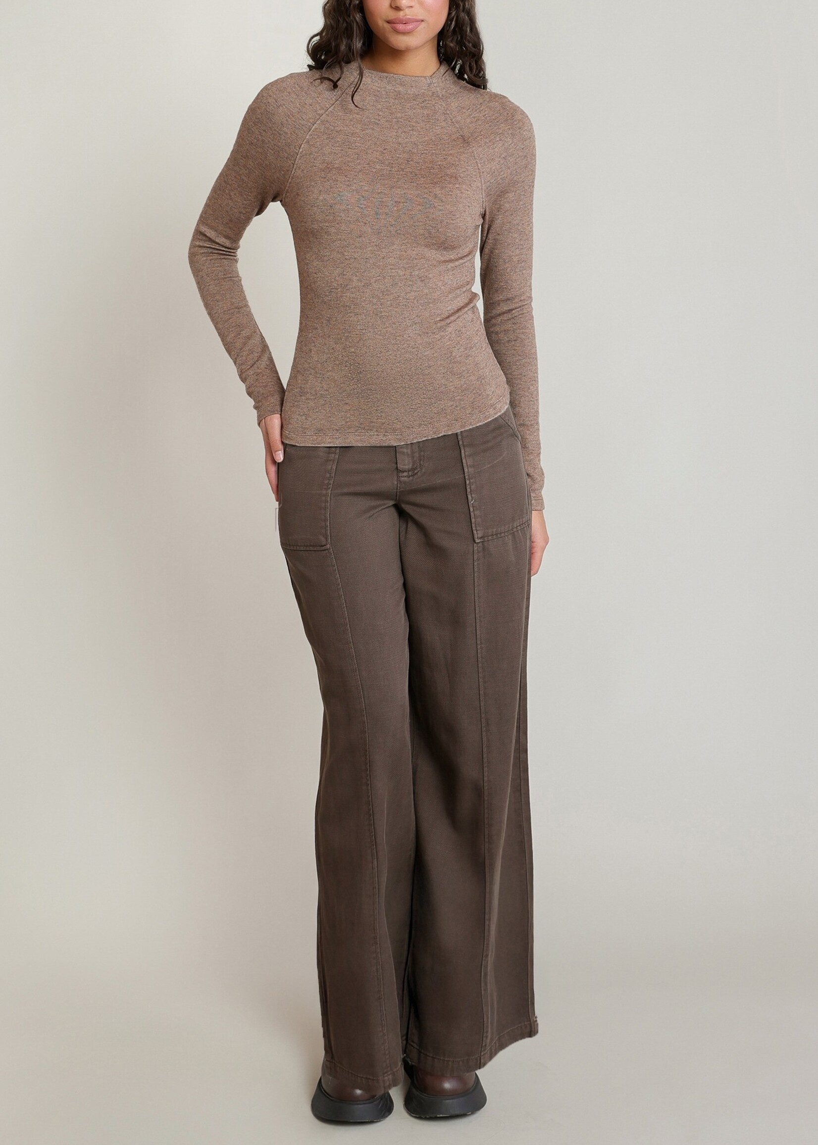 Twill Wide-Leg Pants