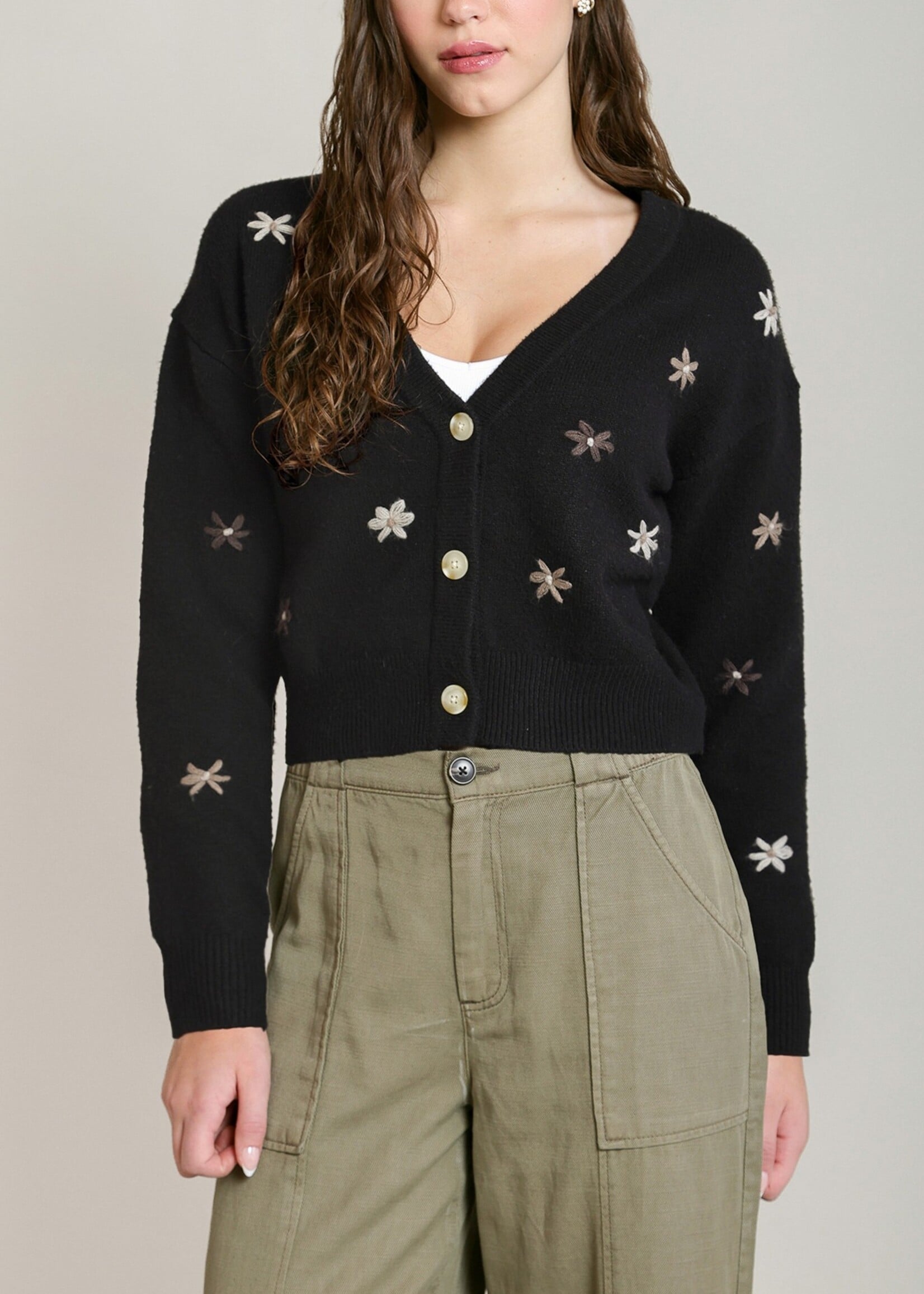 Floral V-Neck Cardigan